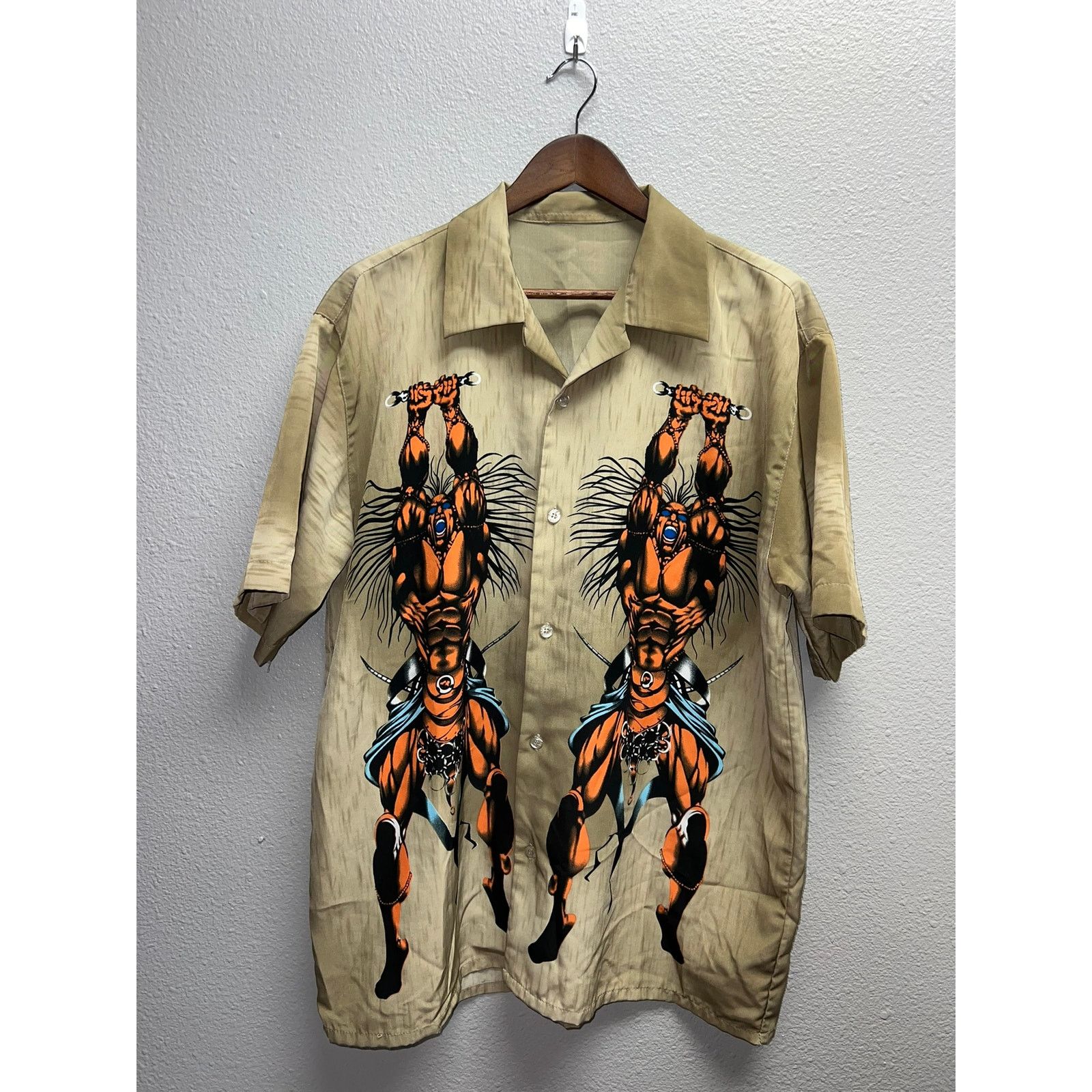 Vintage Vintage Tribal Warrior Button Down Brown Shirt VTG XL Size US XL / EU 56 / 4 - 1 Thumbnail