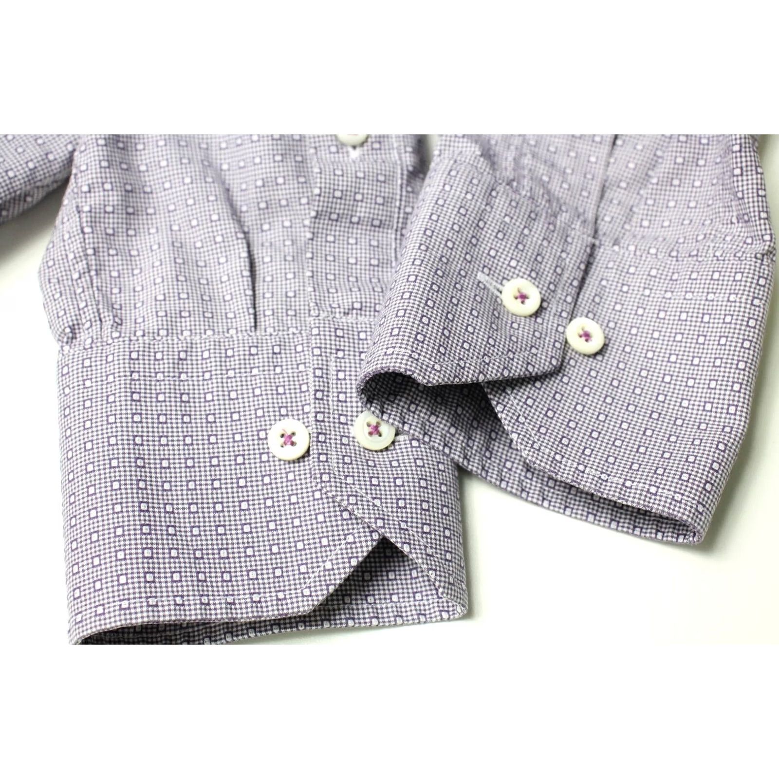 Vintage STENSTROMS Shirt Men's 39 / 15 1/2 Purple Button Slimline Twofold Super Cotton Button-Up Long Sleeve Size US L / EU 52-54 / 3 - 5 Thumbnail