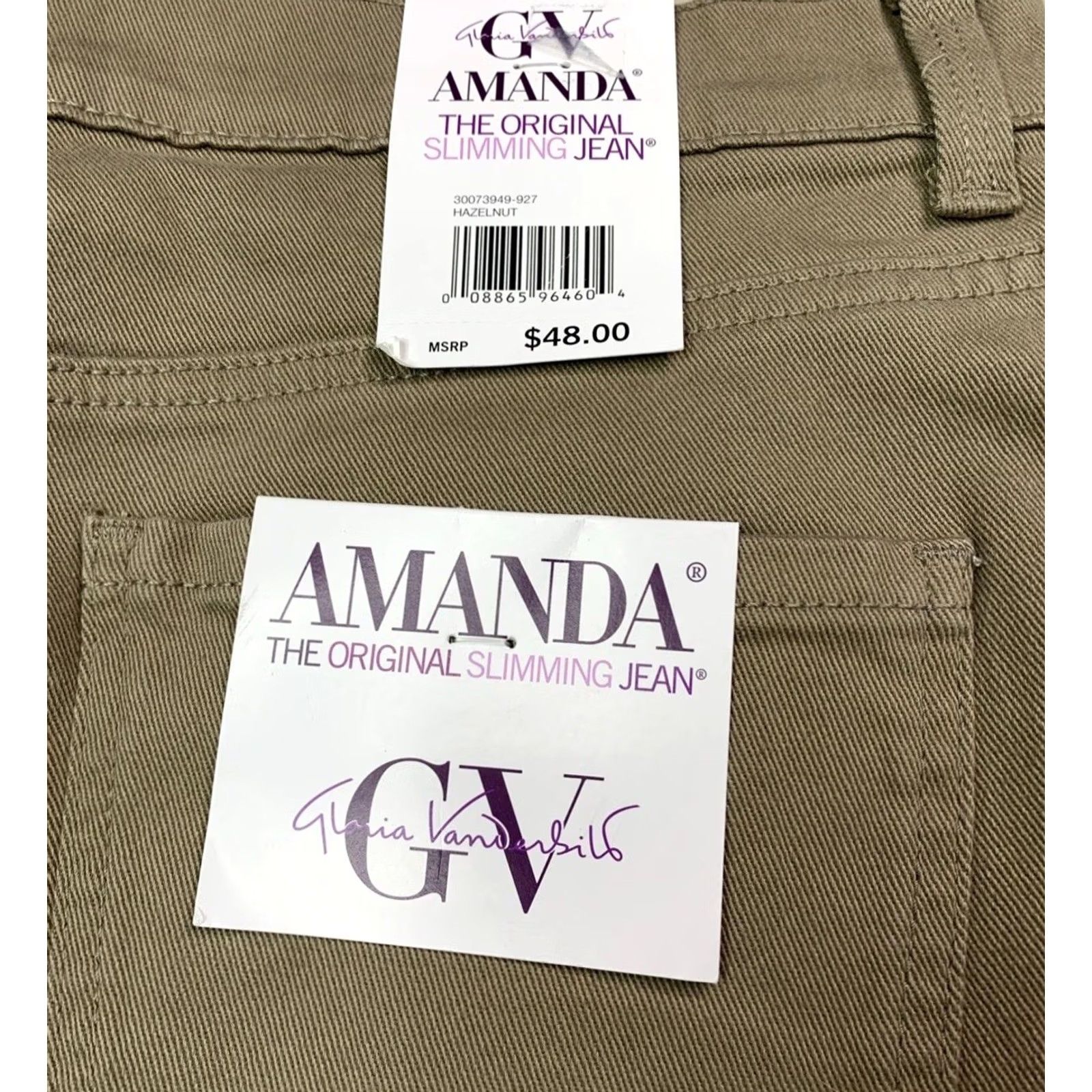 Gloria Vanderbilt Gloria Vanderbilt Amanda Slimming Jean Womens Classic Rise Tapered Beige Size 8 Denim Cotton Blend Zip Mid 8.5-10.5 Mens? Women? Size 30" / US 8 / IT 44 - 5 Thumbnail