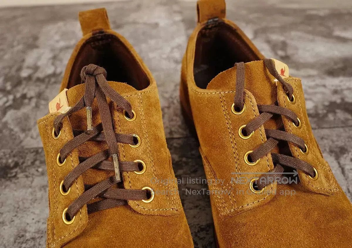 visvim hilts low folk shoes in light brown.