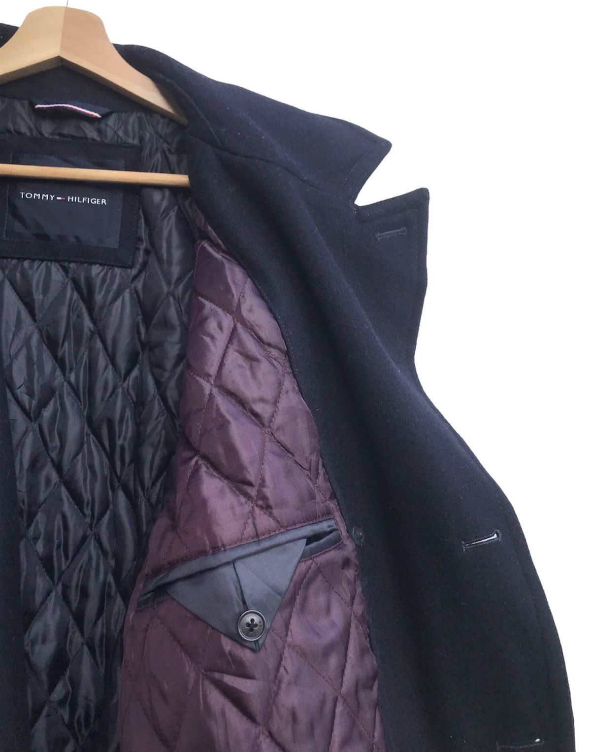 Designer × Tommy Hilfiger Tommy Hilfiger Navy Wool Blend Double Breasted Walker Coat Size US XL / EU 56 / 4 - 9 Thumbnail