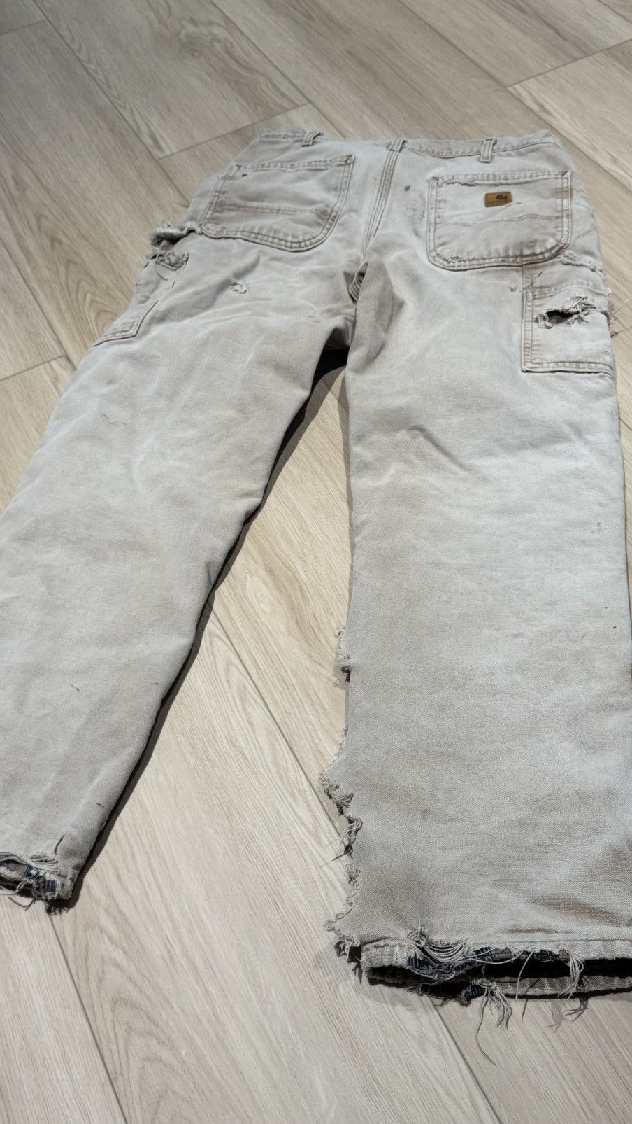 Carhartt Carhartt flannel lined carpenter pants distressed frayed Size US 32 / EU 48 - 14 Thumbnail