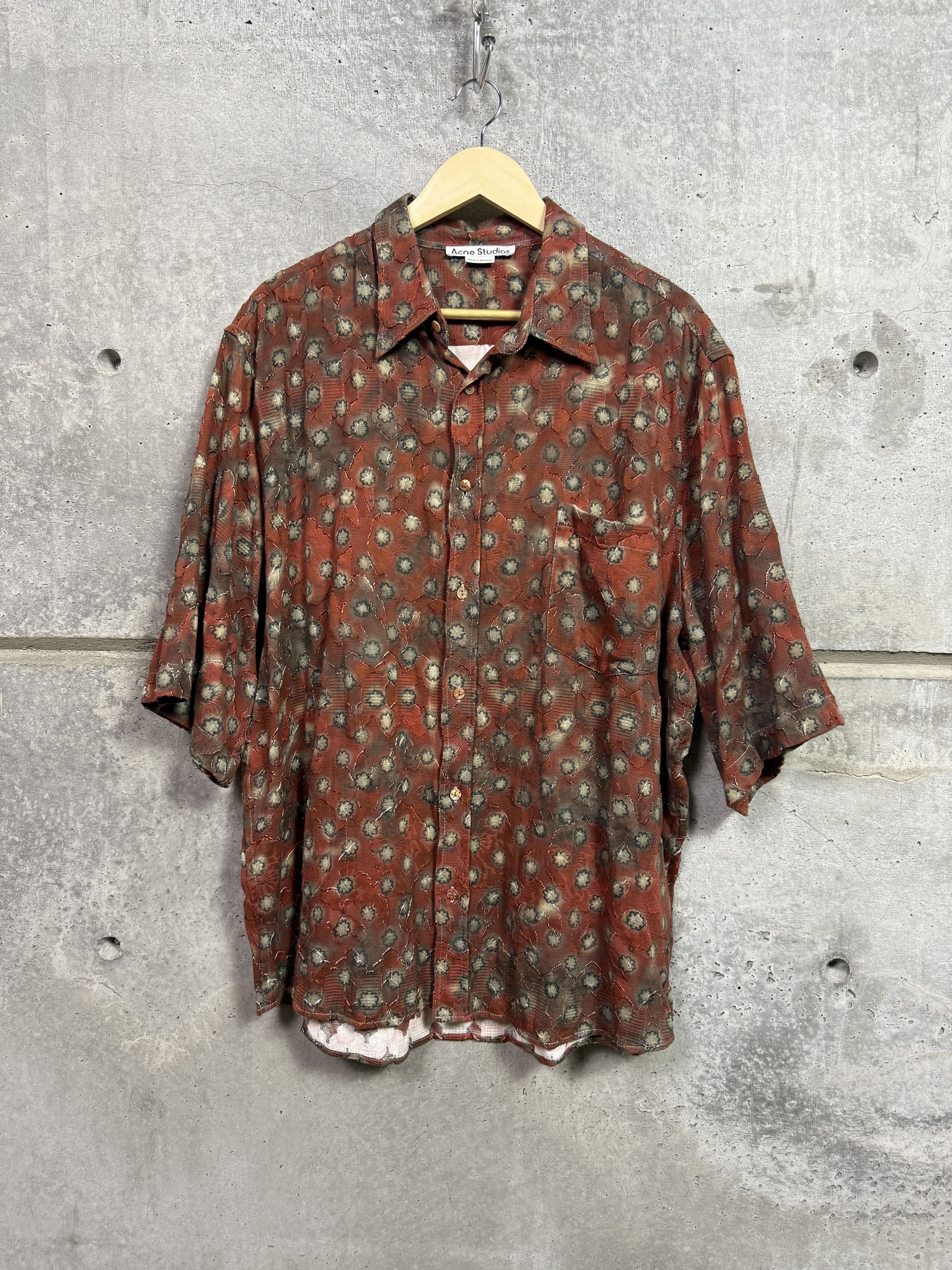 Acne Studios $580 Acne Studios Printed Cotton Bowling Shirt Size US L / EU 52-54 / 3 - 6 Thumbnail