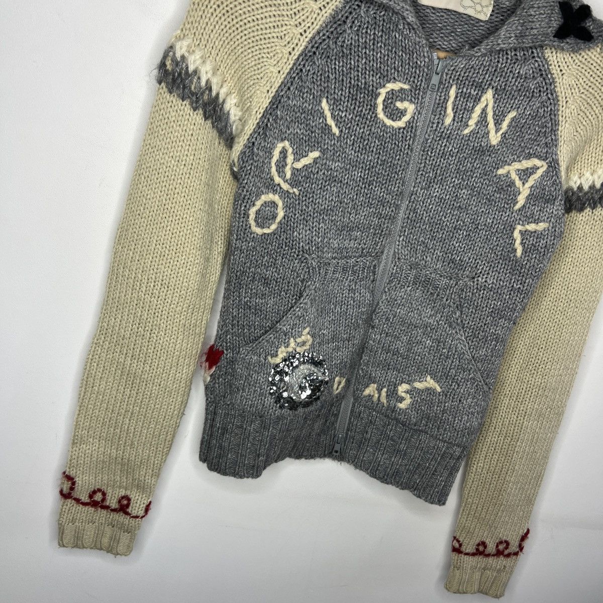 Affliction Vintage Y2K Opium Grunge Heavy Chunky Guru Knit Sweater 90s Size S / US 4 / IT 40 - 4 Thumbnail