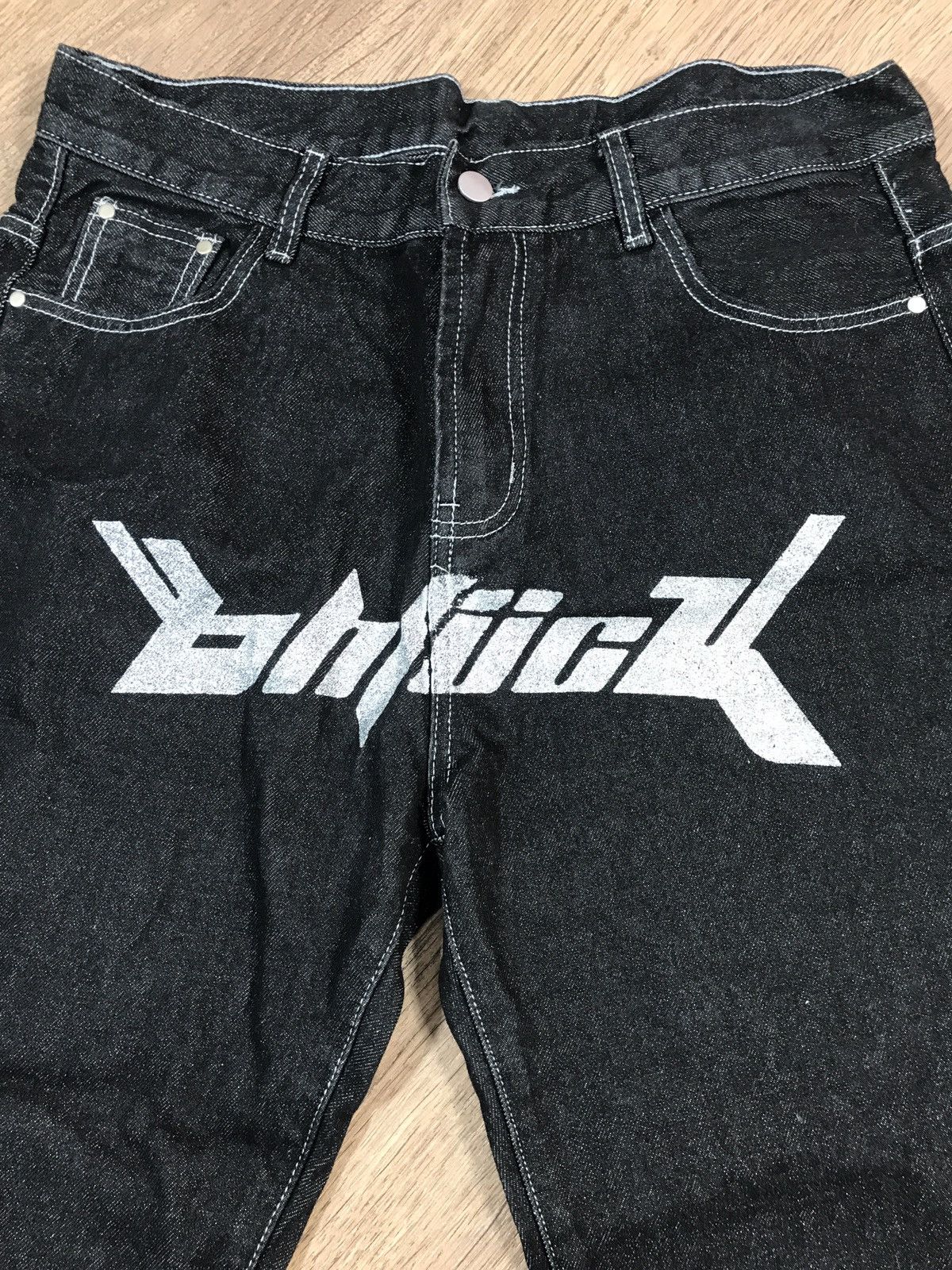 Japanese Brand × Vintage Denim Pants Dollar Big Logo Rap Pants Size US 35 - 5 Thumbnail