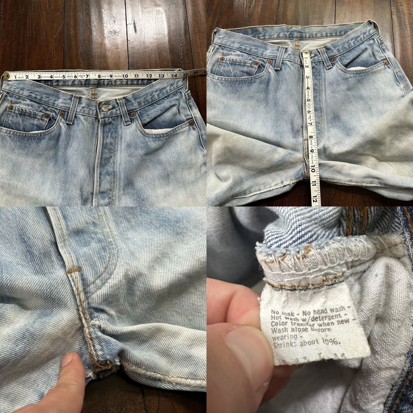 Levi's VINTAGE Levi's 501 XX Jeans Denim Regular 32x36 Light Wash Blue USA 80s 90s Straight Mens Jeans Size US 32 / EU 48 - 8 Thumbnail