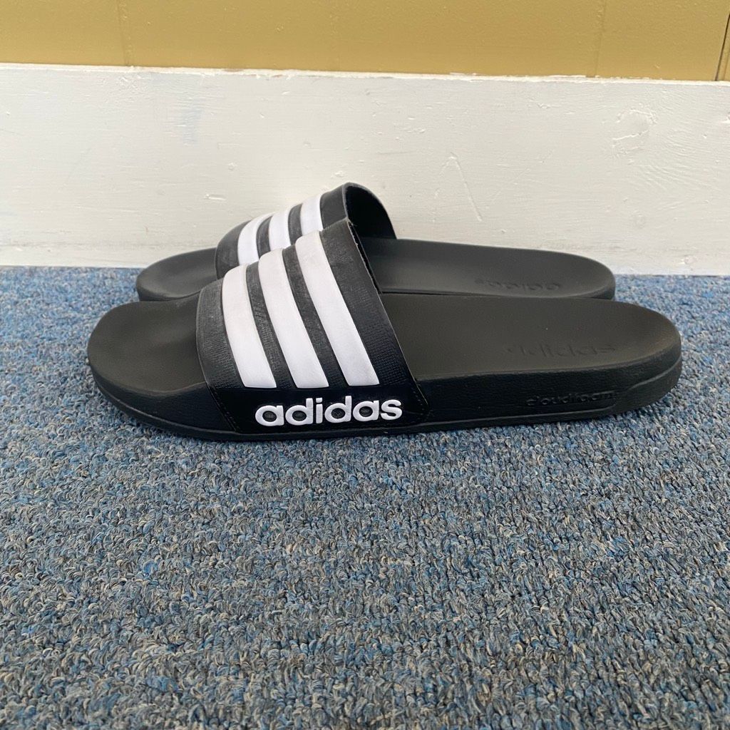 Adidas Adidas men 12 slip on slides black and white Size US 12 / EU 45 - 1 Thumbnail