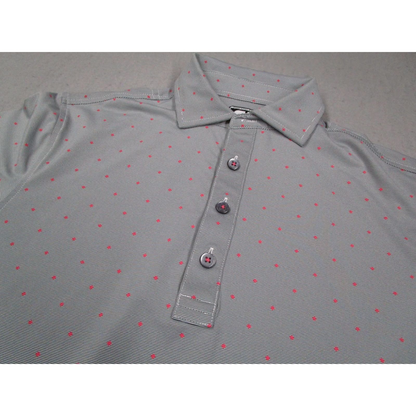 Footjoy FootJoy Polo Shirt Mens S Gray Red Dot Promontory Athletic Fit Golf Shirt Size US S / EU 44-46 / 1 - 2 Thumbnail