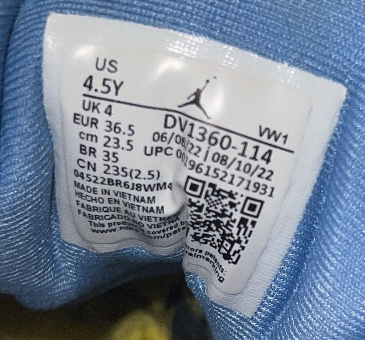Jordan Brand CLEAN Air Jordan Dub Zero UNC Blue size 6 Womens Retro shoes Size US 6 / IT 36 - 7 Thumbnail