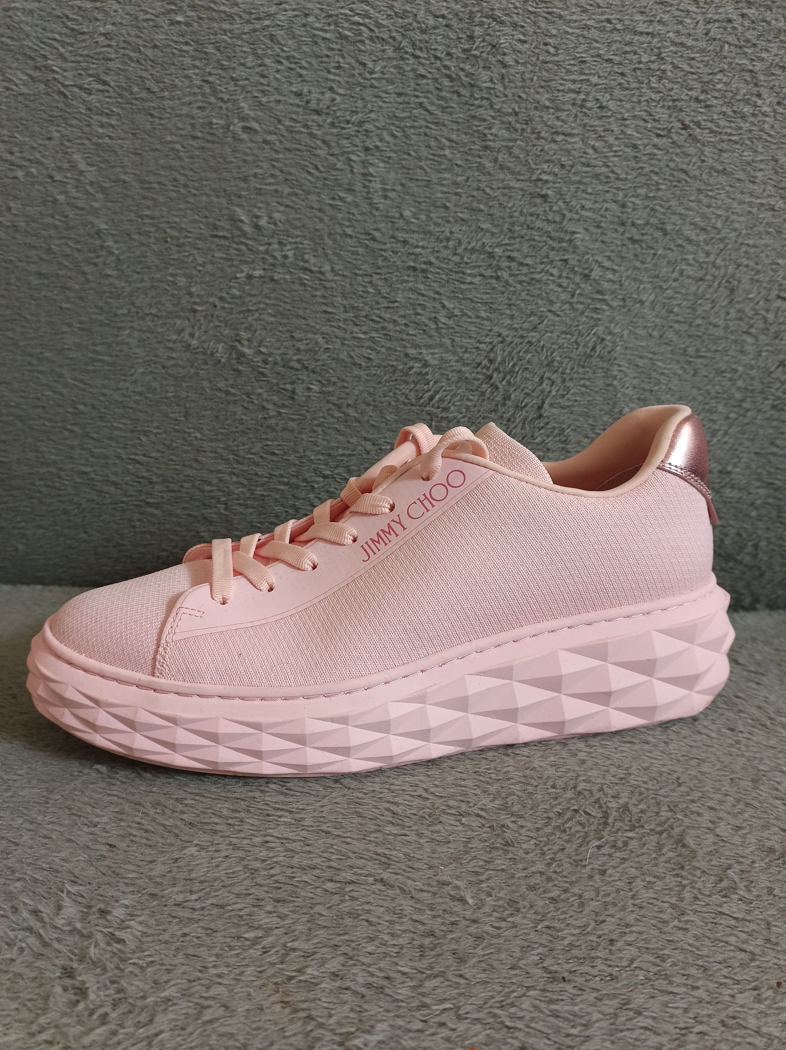 Jimmy Choo Jimmy Choo Pink Diamond Fabric Low Top Sneakers EU40 Size US 10 / IT 40 - 8 Thumbnail