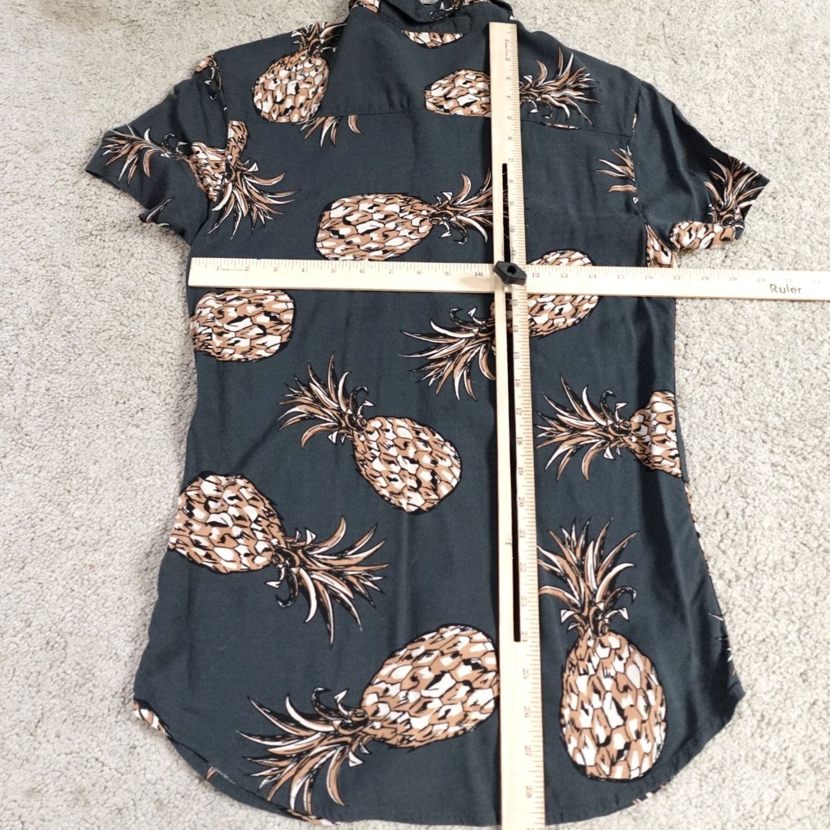 YoungLA Youngla Shirt Short Sleeve Gray Pineapples All Over Print Small Size US S / EU 44-46 / 1 - 5 Thumbnail