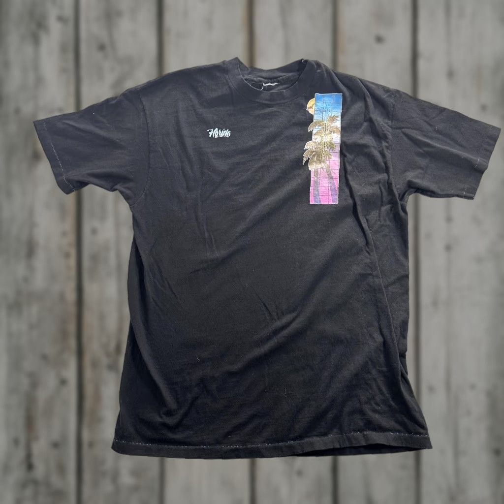 Vintage VINTAGE Florida Shirt Mens Medium Black Palm Trees Sunset Graphic Souvenir Vacation Tee Size US L / EU 52-54 / 3 - 1 Thumbnail