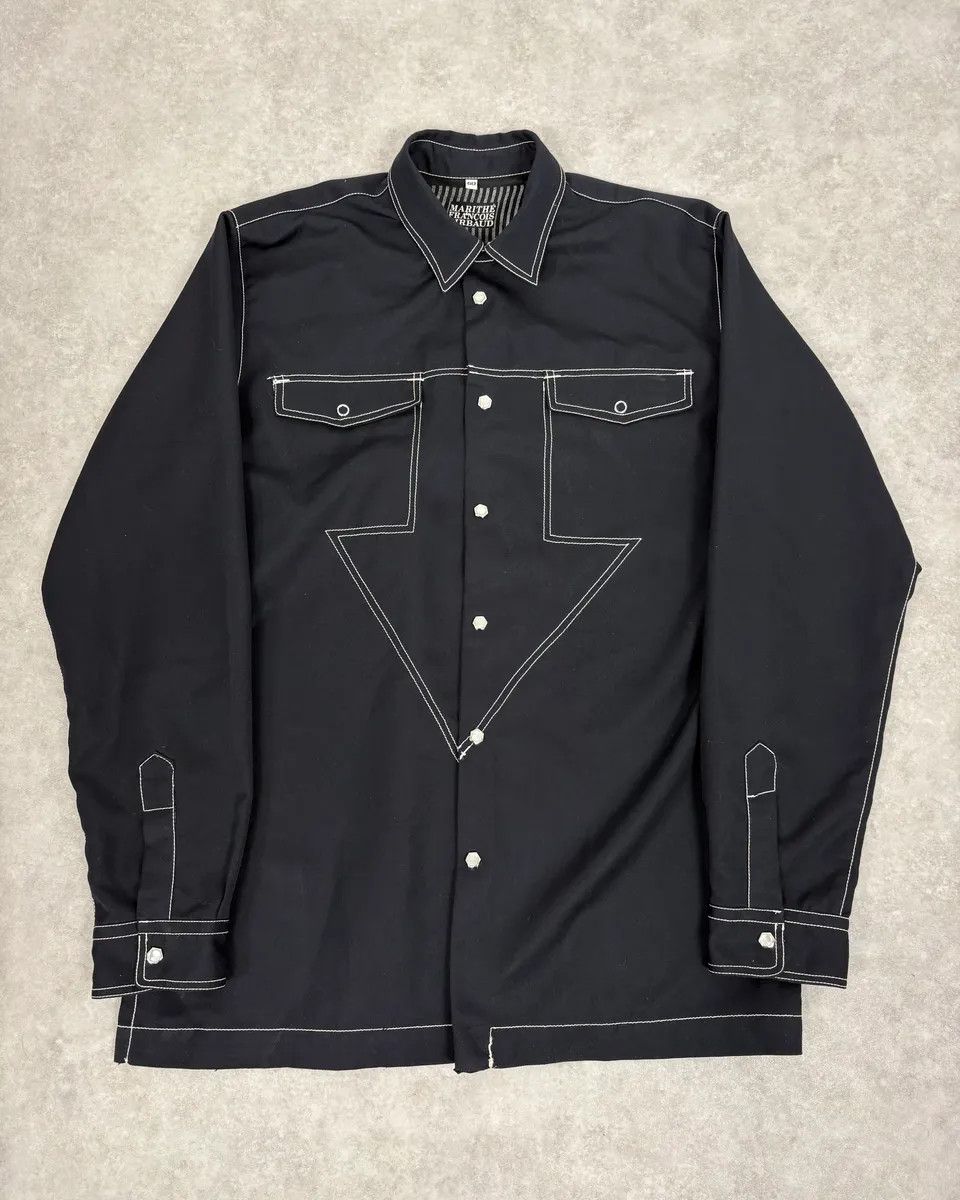 Marithe + Francois Girbaud 2000s Marithé + François Girbaud Black Signature Overshirt Jacket Size US M / EU 48-50 / 2 - 1 Thumbnail