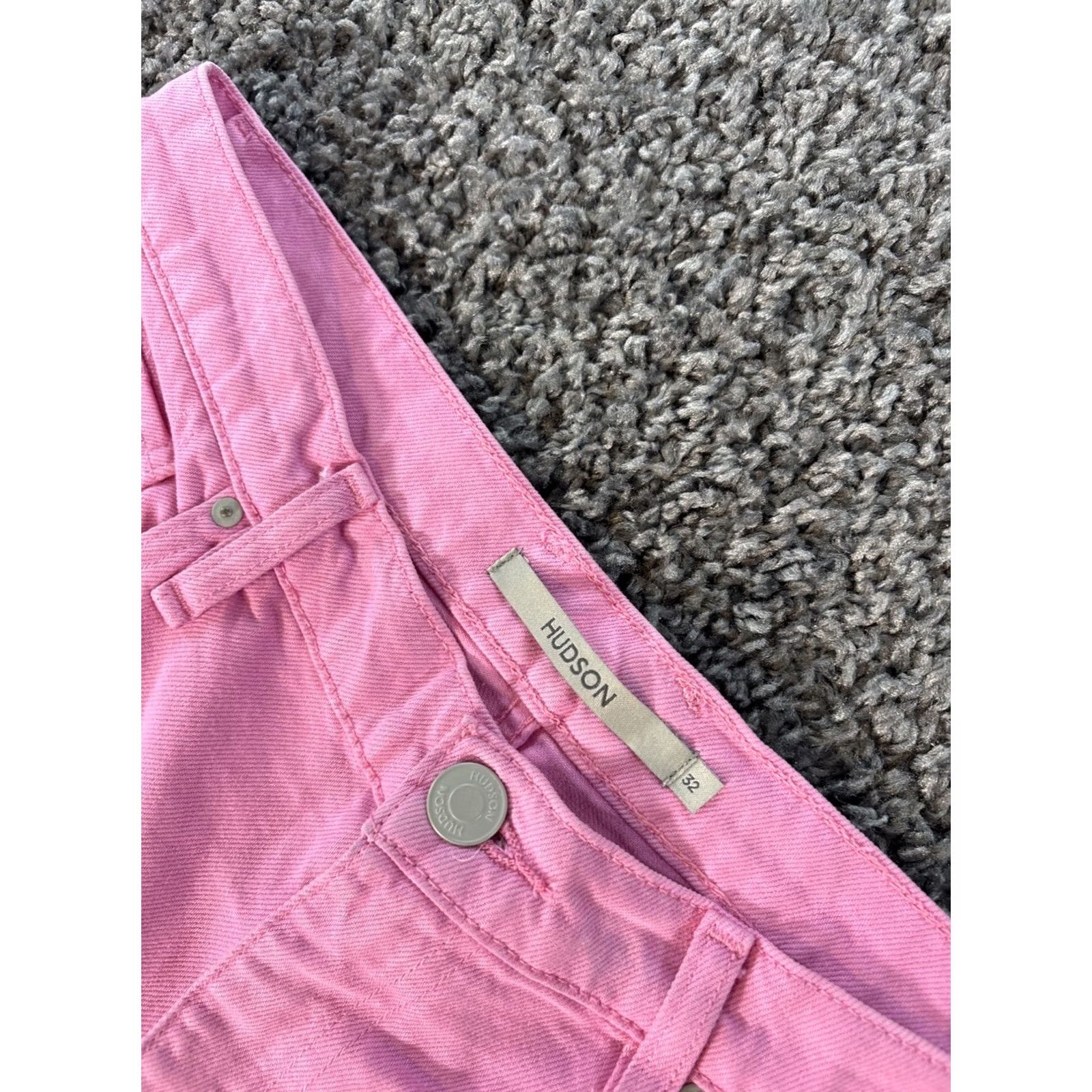 Hudson Hudson Pink Barbiecore Denim Jeans – 32x31 High Rise Wide-Leg Relaxed Regular Women, Raw Hem, 32 31 Inseam, Brand Hudson, Style Jeans Size 24" / US 00 / IT 34 - 6 Thumbnail