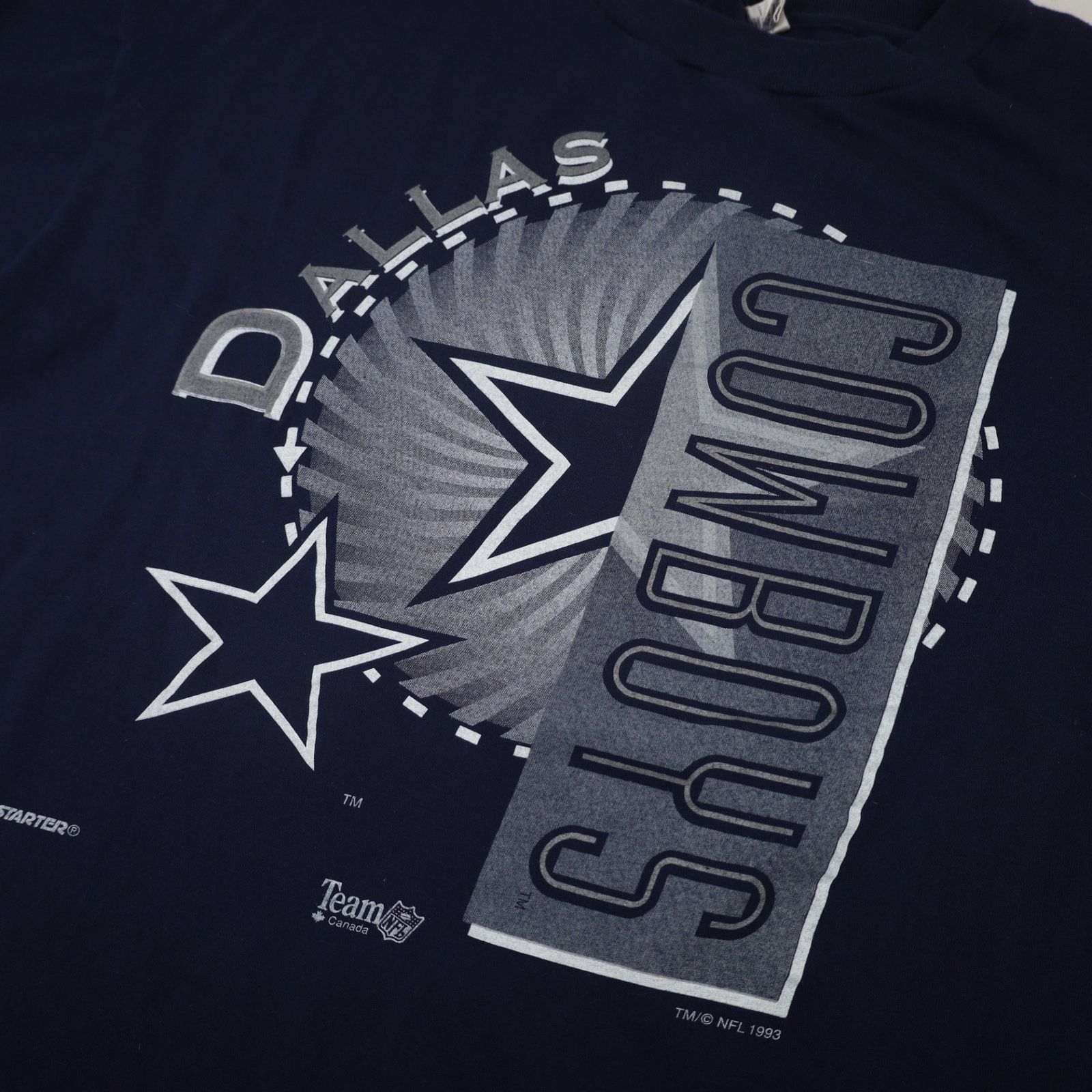 NFL × Starter × Vintage VTG 90s Starter Dallas Cowboys Big Spellout Graphic T Shirt Size US M / EU 48-50 / 2 - 4 Thumbnail