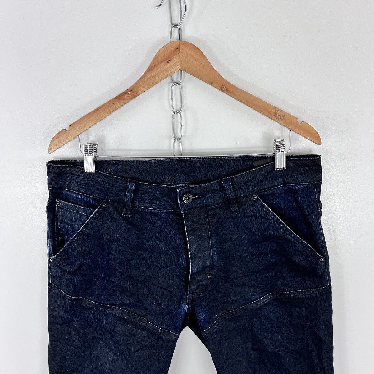 G-Star G-Star Raw Jeans Double Knee Zip Pockets Dark Navy Size 33 Size US 33 - 3 Thumbnail