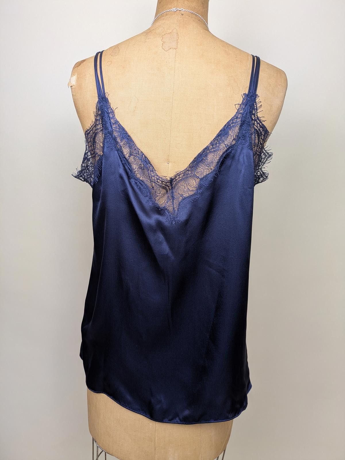 Other midnight blue silk lace cami top Size ONE SIZE - 4 Thumbnail