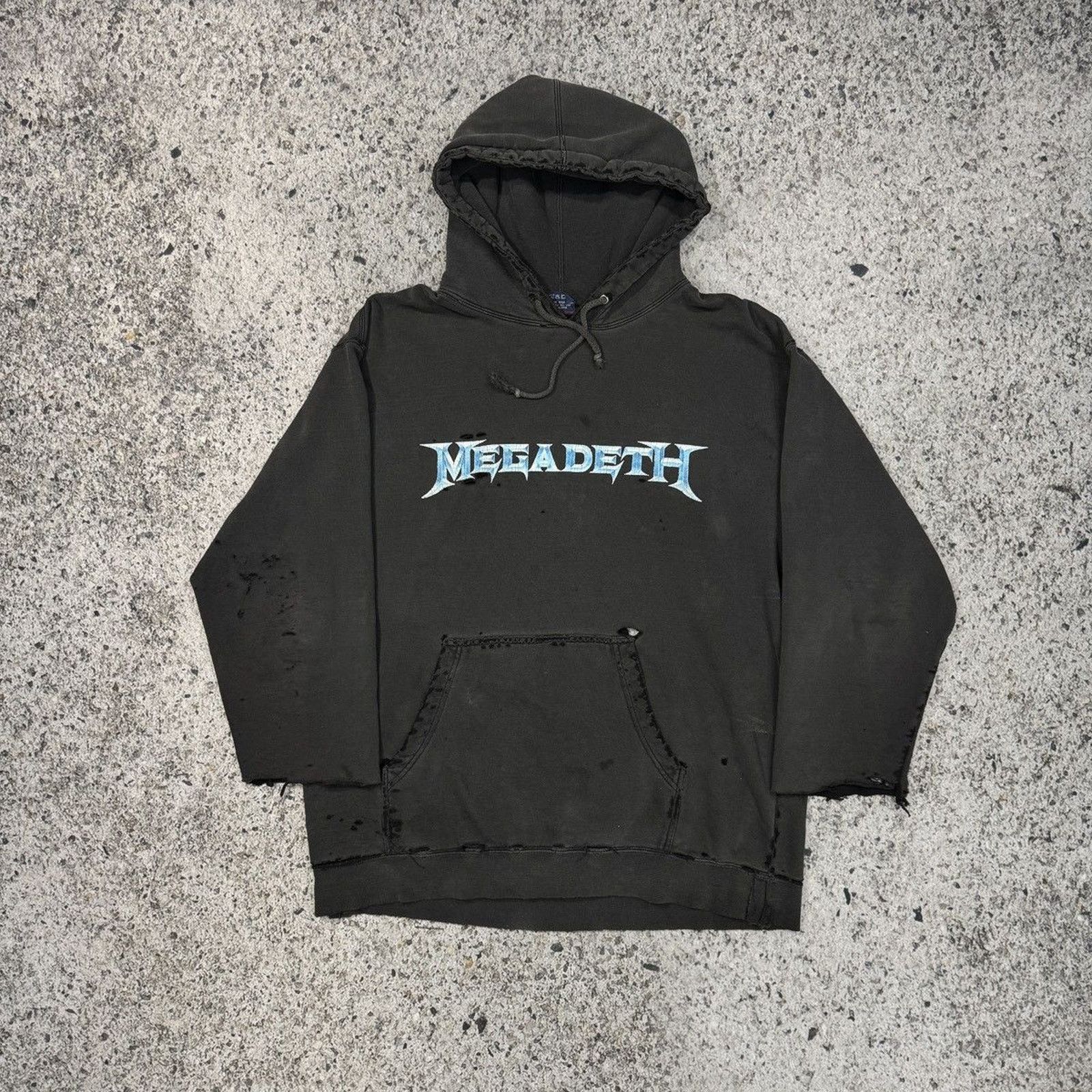 Vintage Megadeth Faded Thrashed Distressed Metal Hoodie ERD Grunge Size US L / EU 52-54 / 3 - 1 Thumbnail