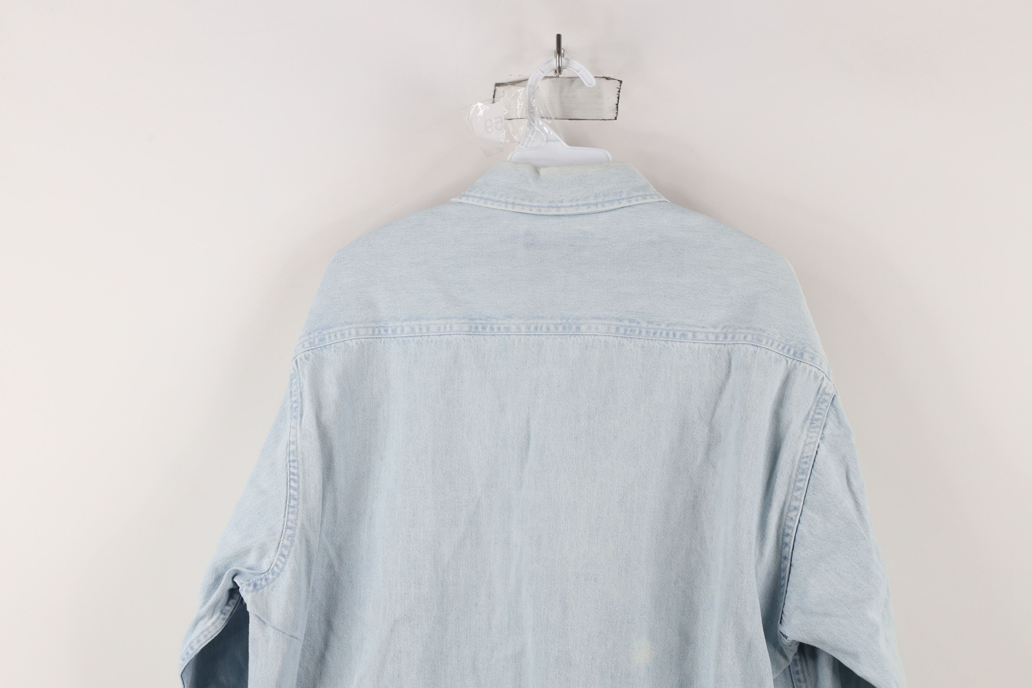 L.L. Bean × Vintage Vintage 90s LL Bean Denim Jean Button Shirt Blue Cotton Size US M / EU 48-50 / 2 - 14 Thumbnail