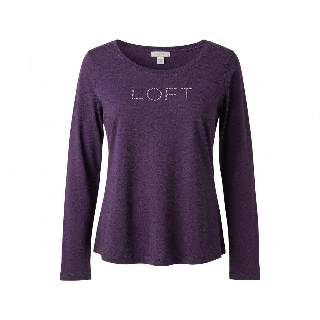 Loft LOFT Ann Taylor Women’s XS Purple Long Sleeve T-Shirt Size XS / US 0-2 / IT 36-38 - 1 Thumbnail