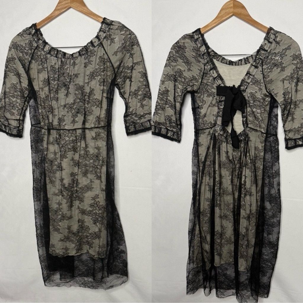 Marc Jacobs Marc Jacobs black floral lace overlay fitted midi dress sz 2 Size XS / US 0-2 / IT 36-38 - 1 Thumbnail