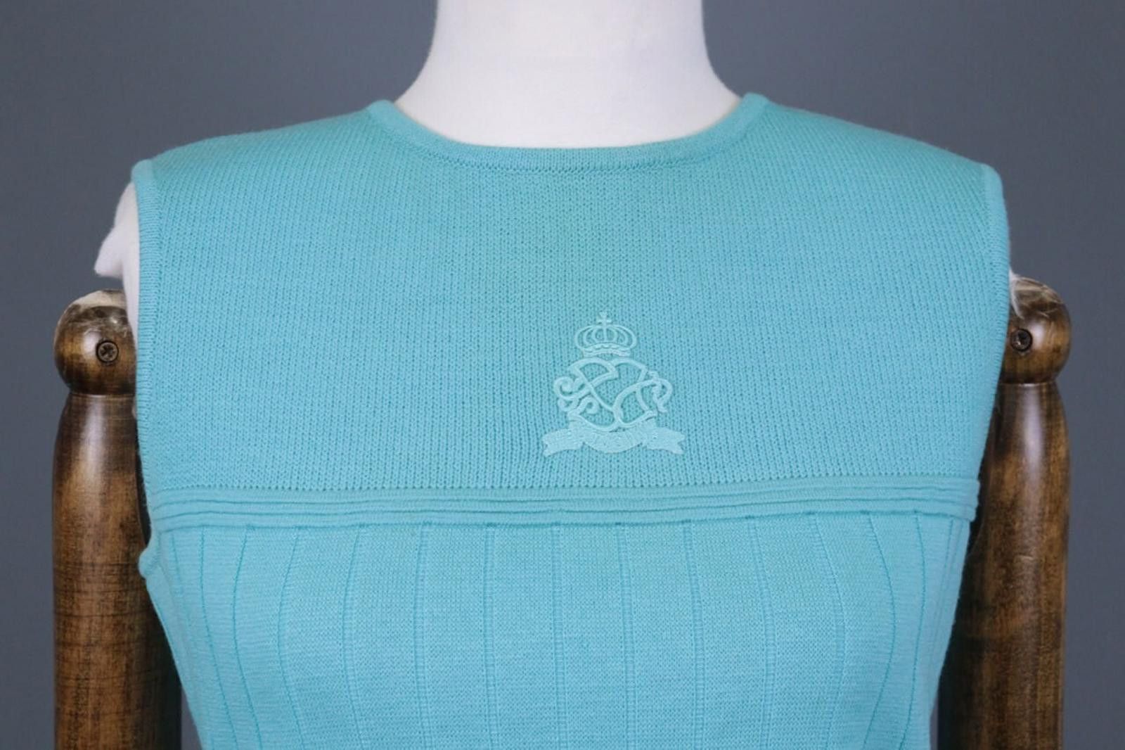 St. John St.John Collection By Marie Gray Blue Shirt / Dress Sz 6 Size M / US 6-8 / IT 42-44 - 3 Thumbnail