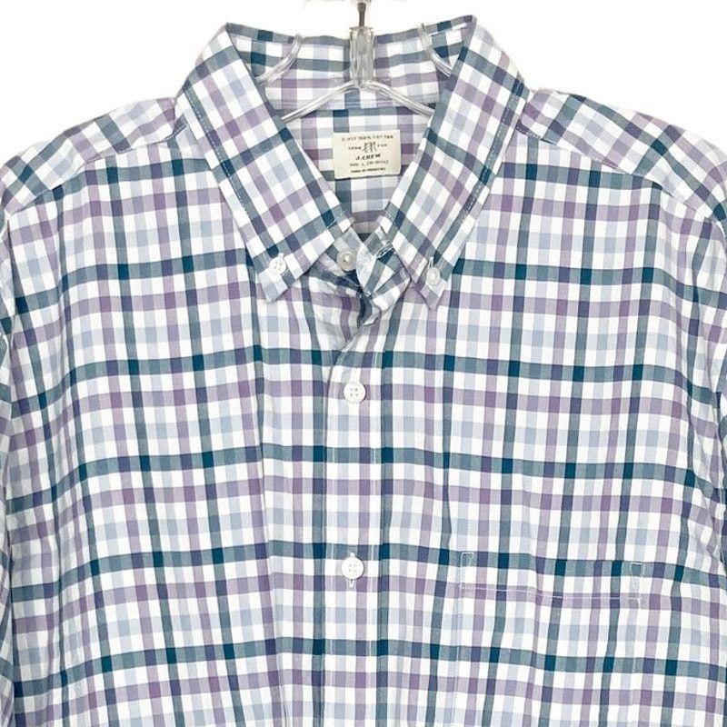 J.Crew J. Crew White Purple Gray Plaid Long Sleeve Button Down Sz L Size US L / EU 52-54 / 3 - 1 Thumbnail