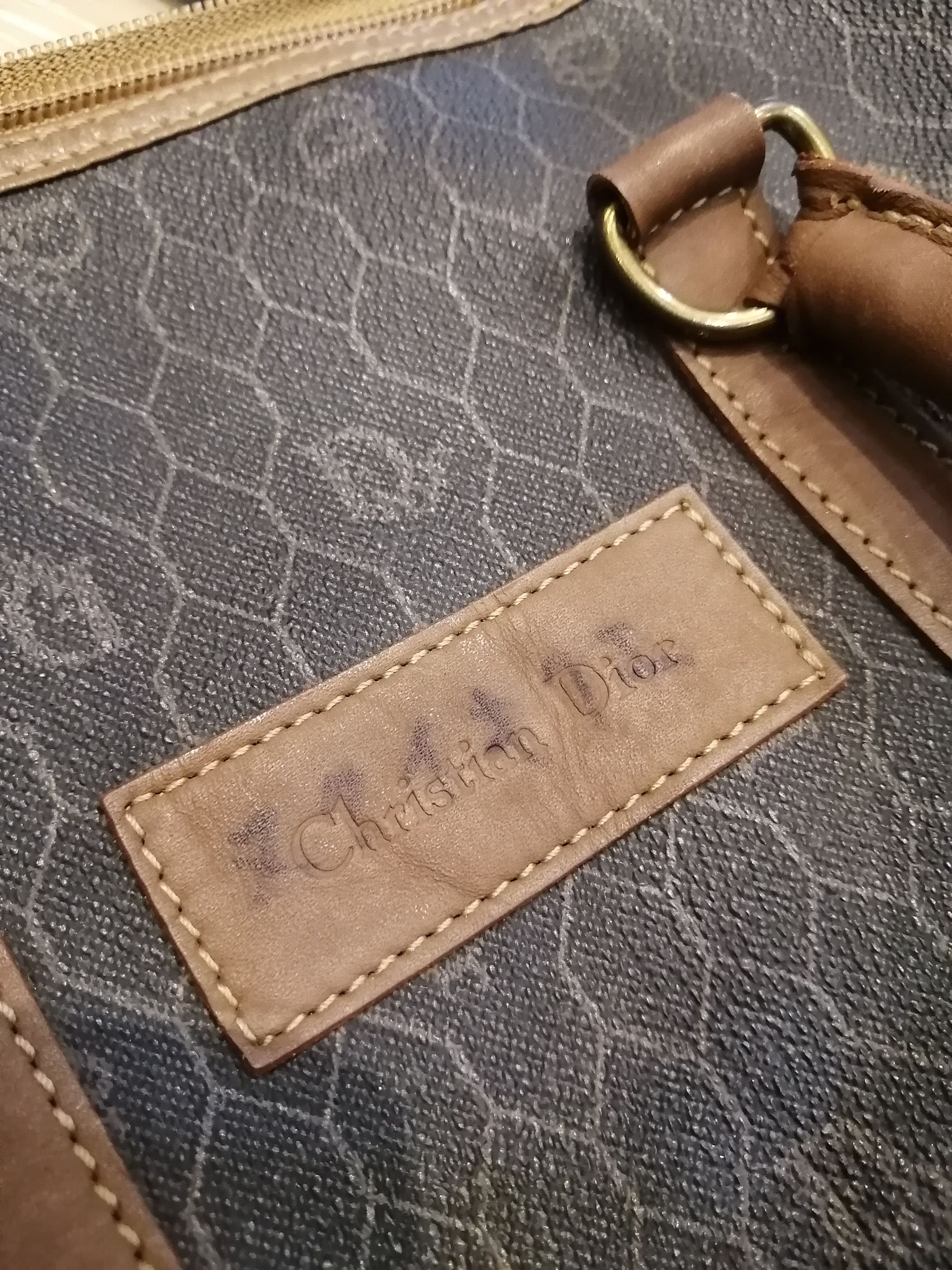 Dior VINTAGE CHRISTIAN DIOR BOSTON HANDBAG HONEYCOMB PATTERN Size ONE SIZE - 15 Thumbnail