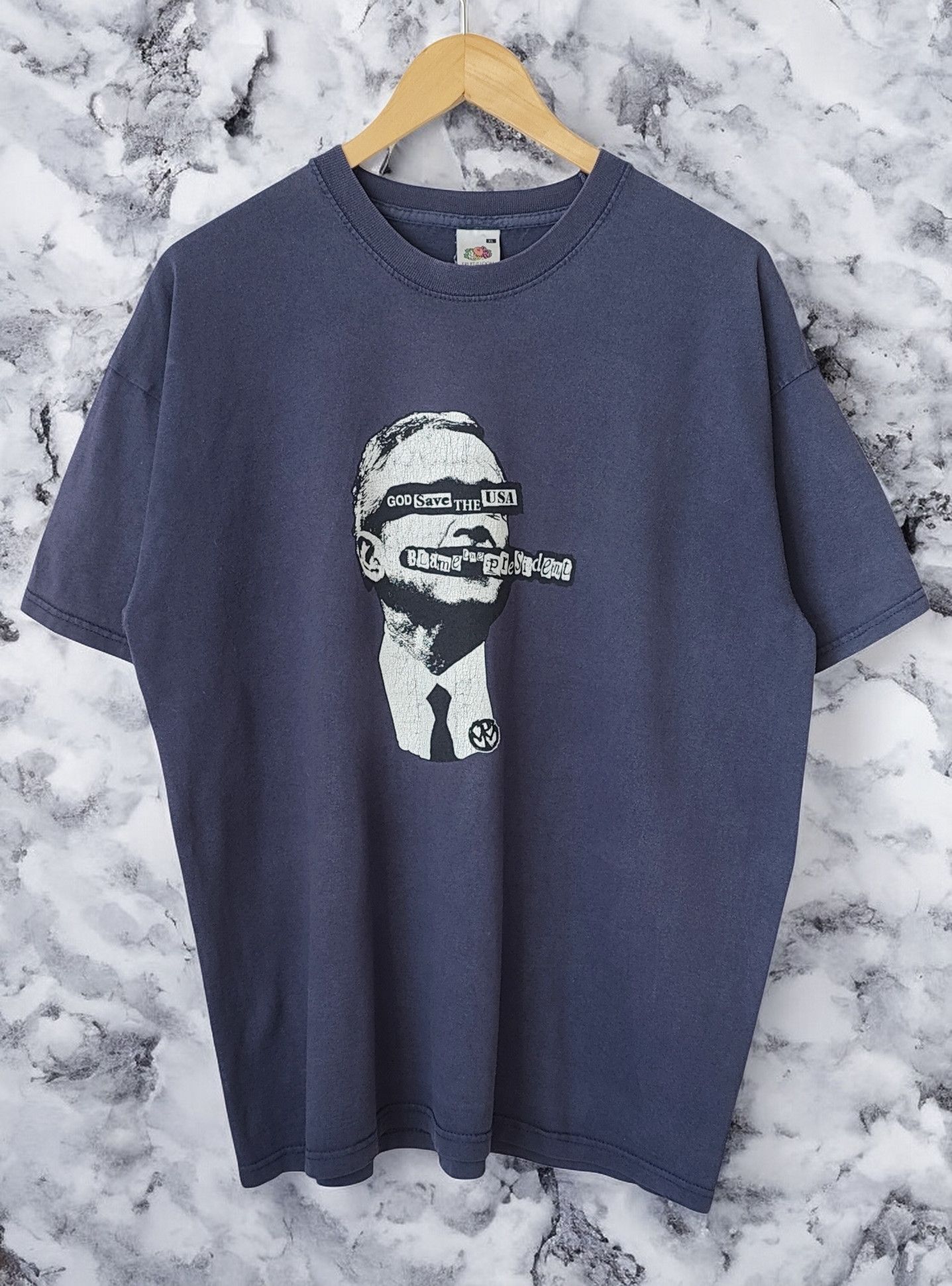 Vintage God Save the USA Blame the President Sex Pistols tshirt Size US XL / EU 56 / 4 - 1 Thumbnail