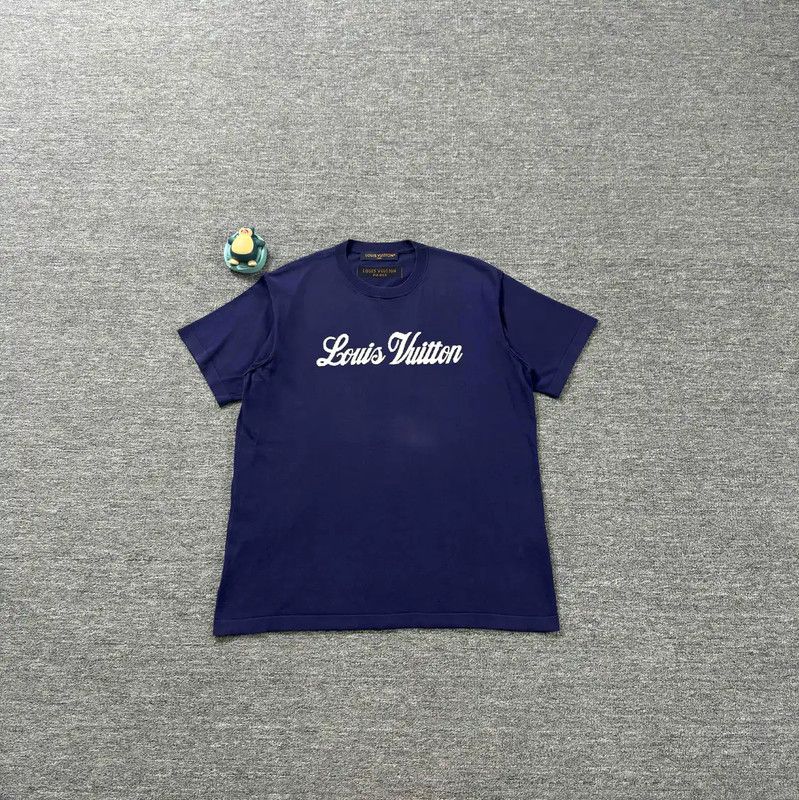 Louis Vuitton Louis Vuitton Blue Cotton Men's T-Shirt 0089 Size US M / EU 48-50 / 2 - 1 Thumbnail