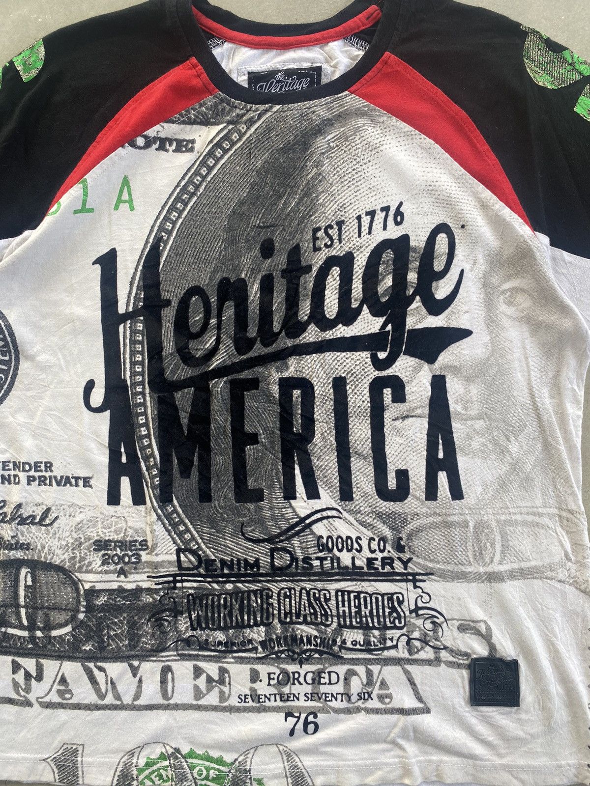 Vintage HERITAGE AMERICA Y2K DISTILLED DENIM TEE Size US L / EU 52-54 / 3 - 2 Thumbnail