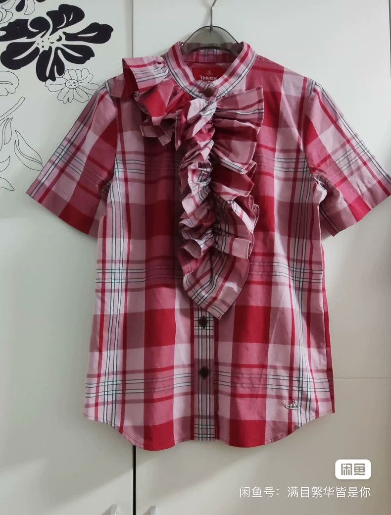 Vivienne Westwood Vivienne Westwood size02 Classic lace red checkered shirt a Size M / US 6-8 / IT 42-44 - 1 Thumbnail