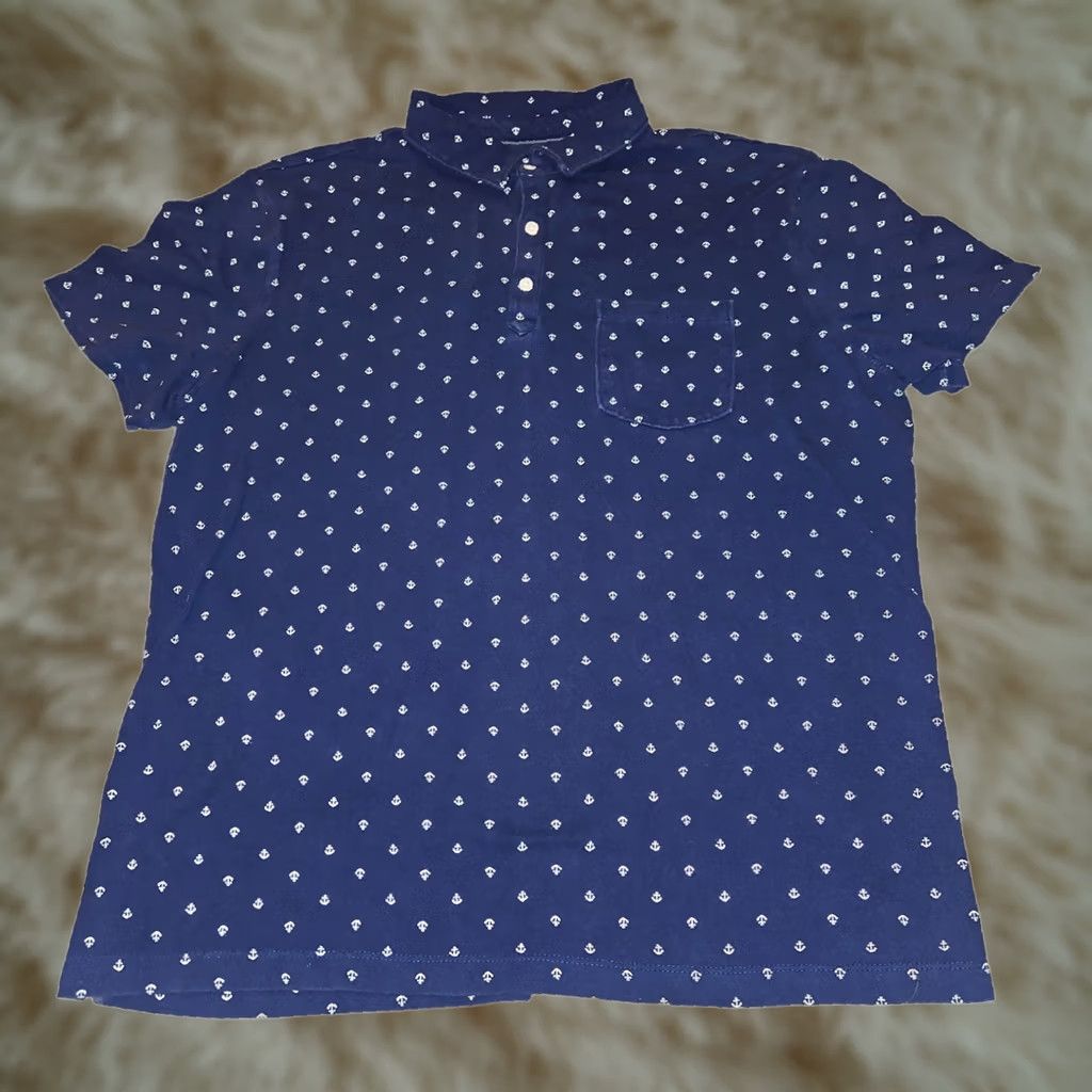 Banana Republic VINTAGE Banana Republic Polo Short Sleeve Men's 2XL Blue AOP Nautical Anchors Casual Shirt Size US XXL / EU 58 / 5 - 1 Thumbnail