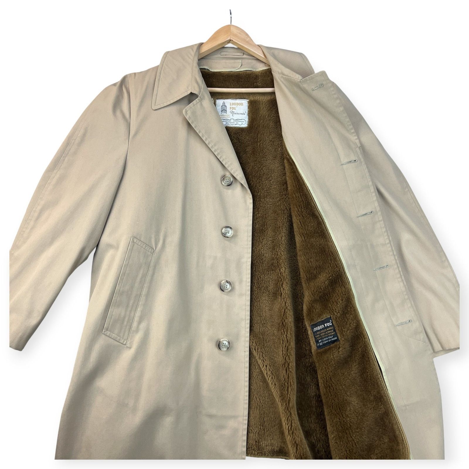 London Fog Vintage London Fog Mens Maincoats Canvas Trench Coat 42R Size US XS / EU 42 / 0 - 2 Thumbnail