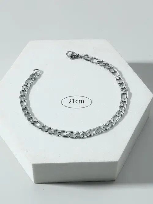 Vintage Stainless Steel Minimalist Link Bracelet Size ONE SIZE - 2 Thumbnail