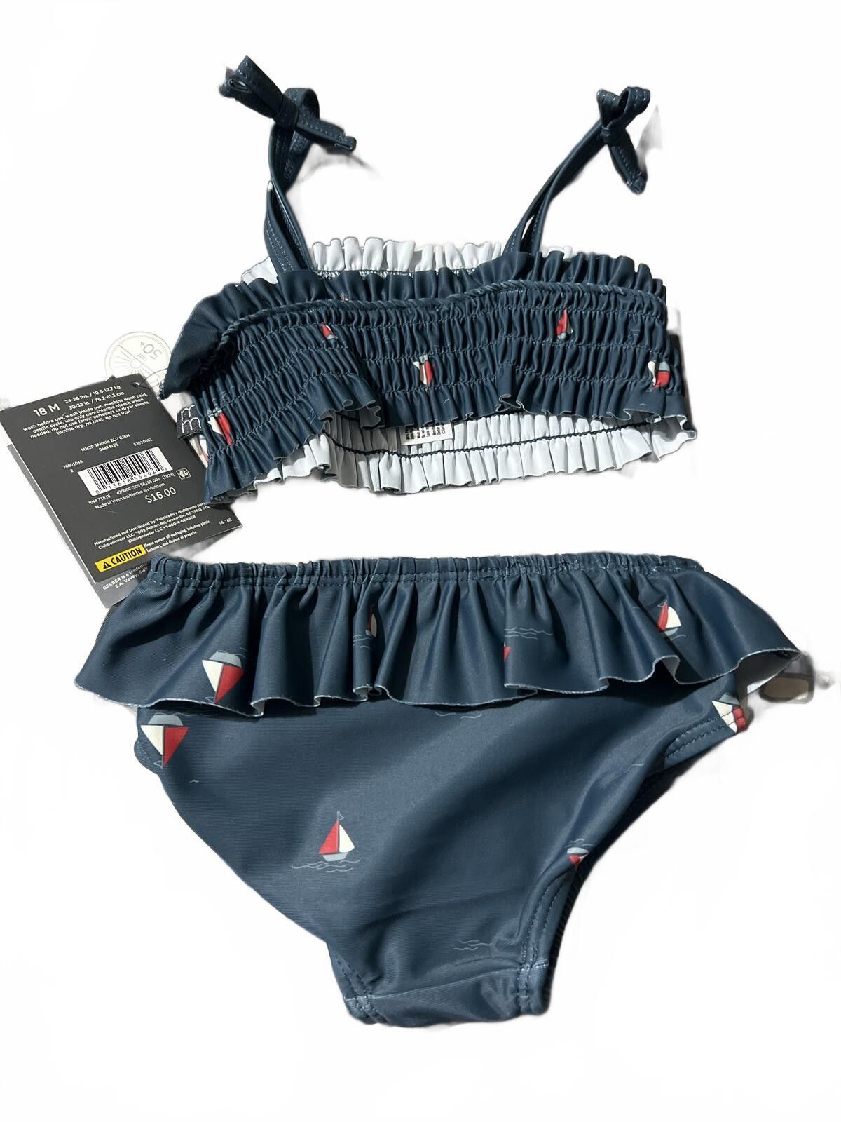 Other Modern Moments Baby Girls Navy Blue Two-Piece Swimsuit 18M Size ONE SIZE - 5 Thumbnail