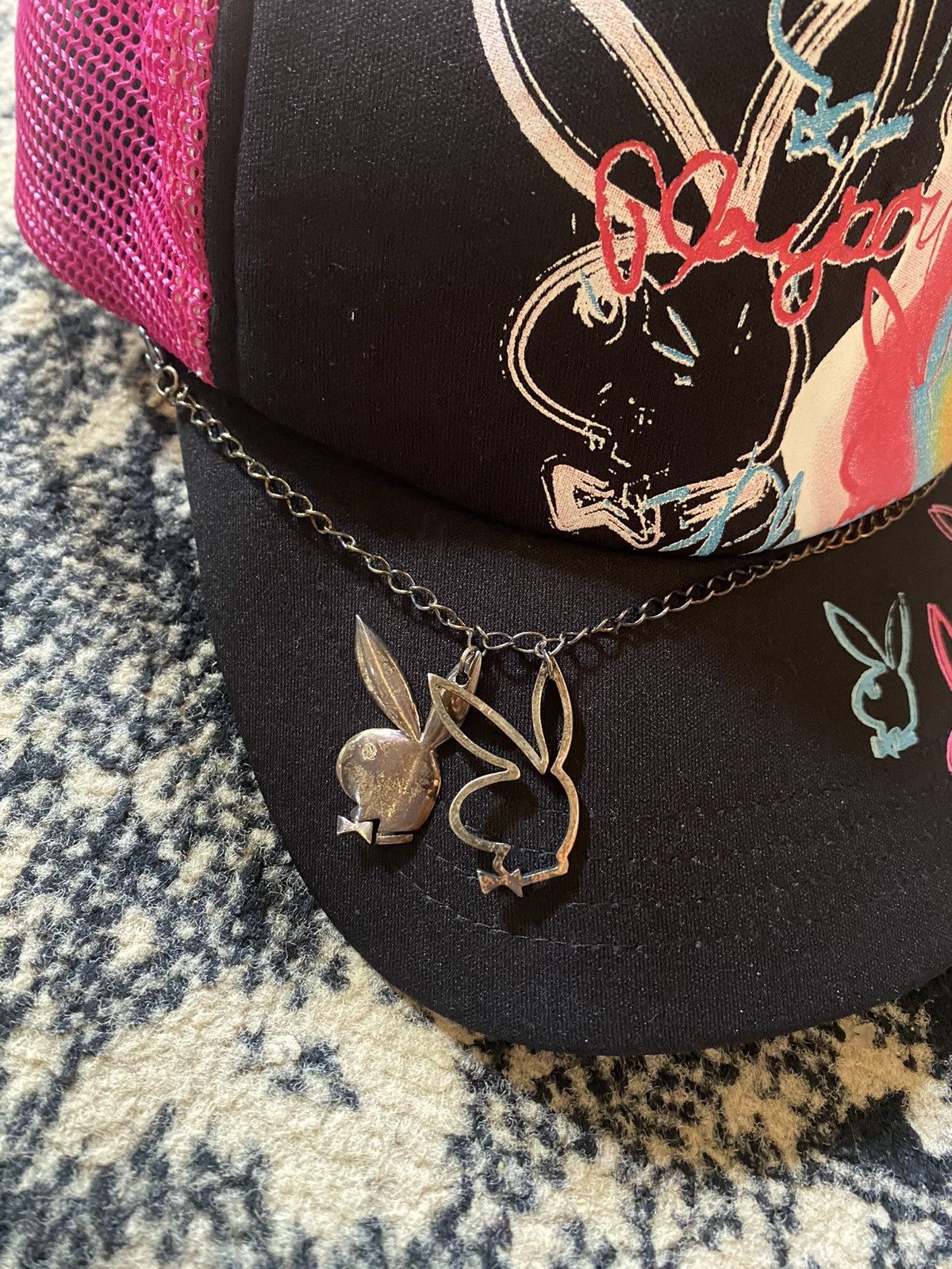 If Six Was Nine × Le Grande Bleu (L.G.B.) × Playboy Y2K Playboy With Necklace Trucker Caps Size ONE SIZE - 2 Thumbnail