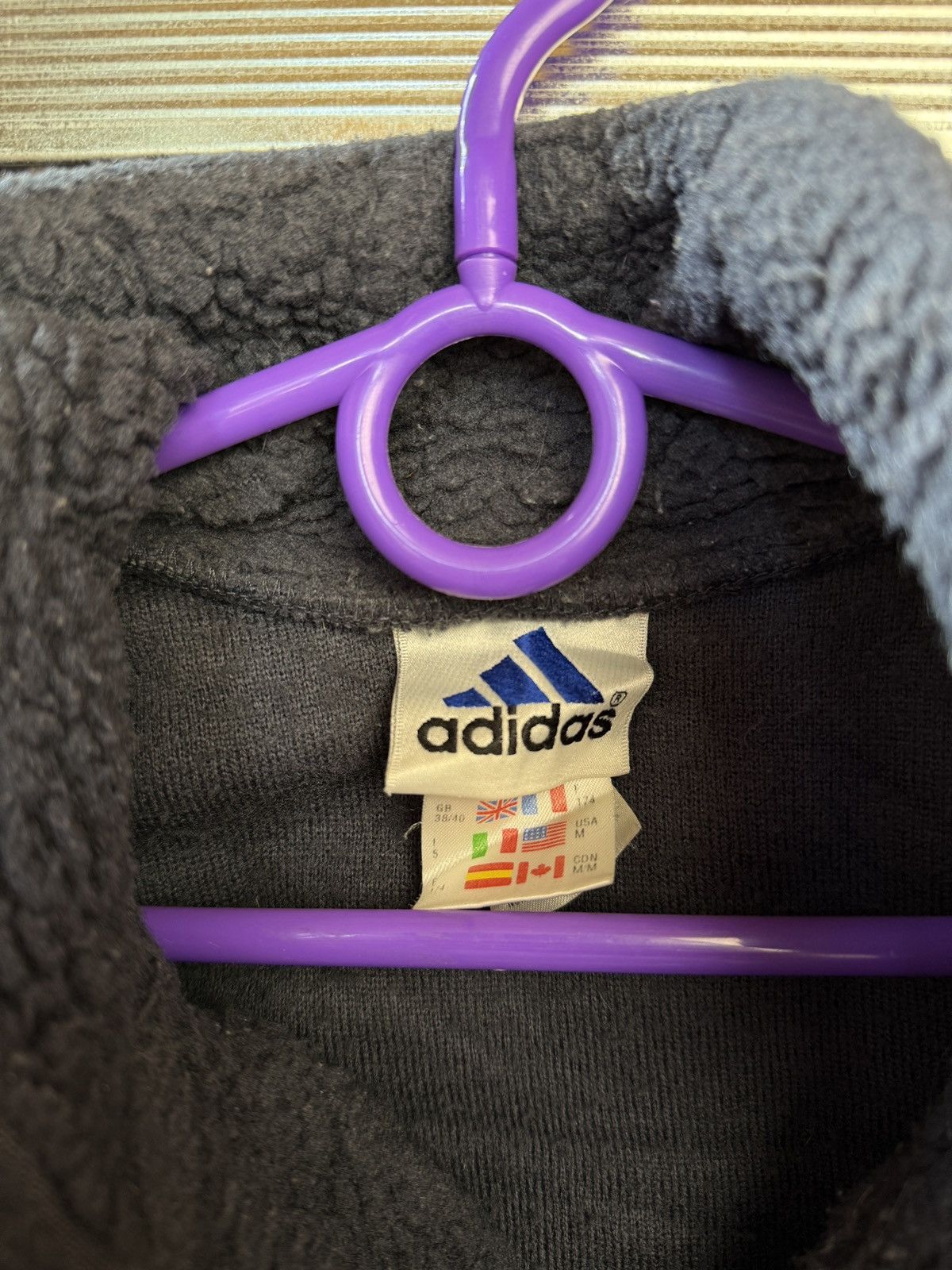 Adidas × Vintage Vintage Adidas Fleece Jacket 1/3 Fleece Taddy Fleece Jacket Size US M / EU 48-50 / 2 - 6 Thumbnail