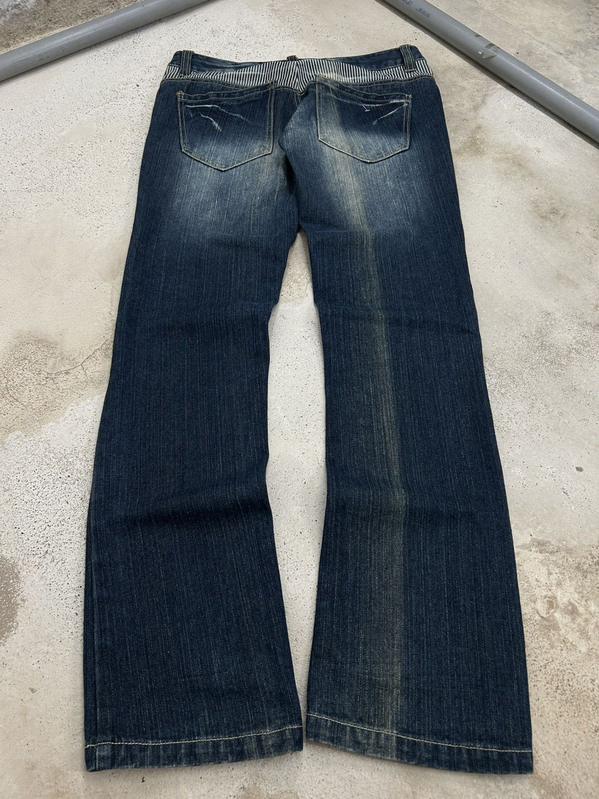 Hysteric Glamour Vintage Flared Jeans Patches Whiskering Mud Washed Size US 31 - 2 Thumbnail