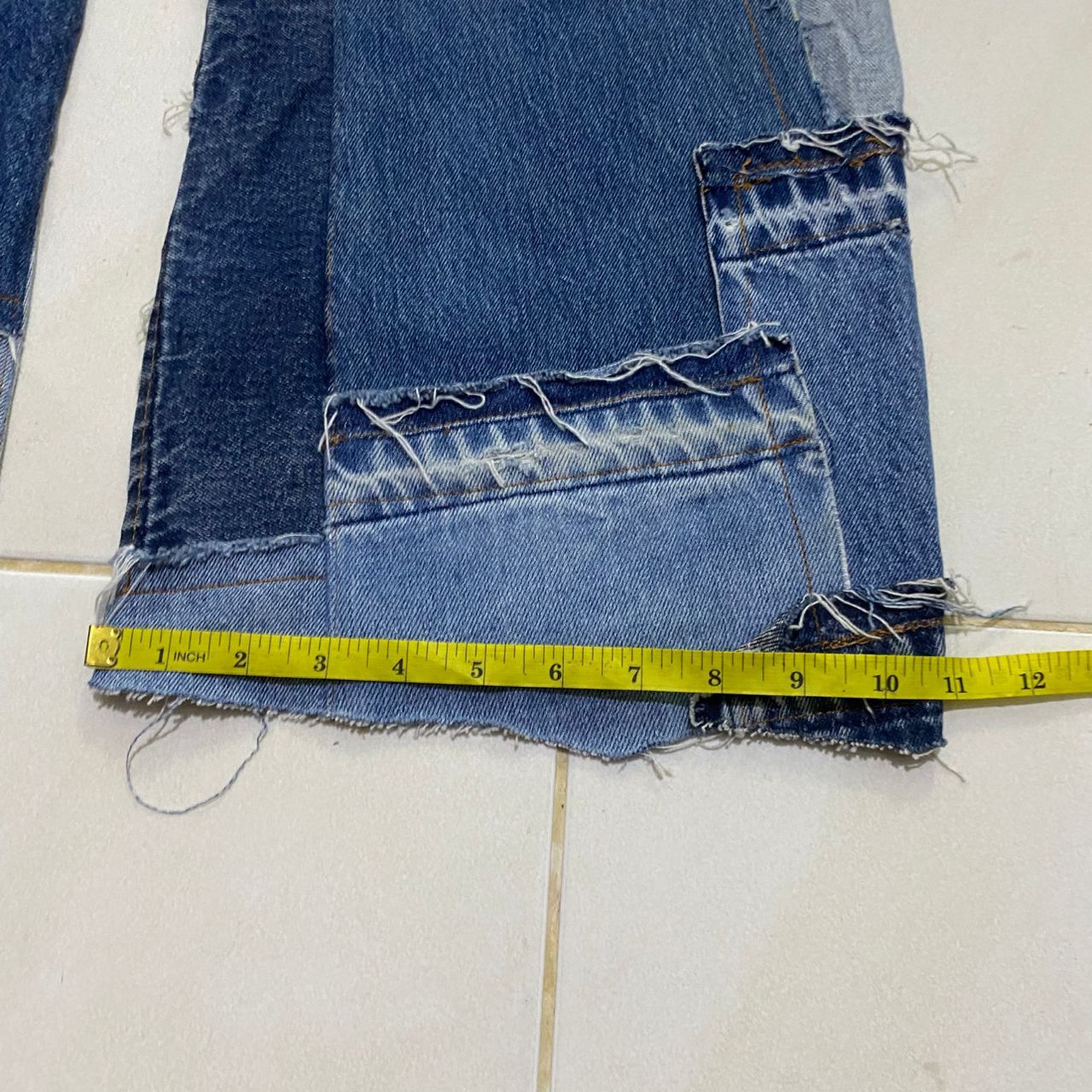 Levi's Vintage Levis 550 Relaxed Fit Patchwork Reworked Denim Size US 33 - 18 Thumbnail