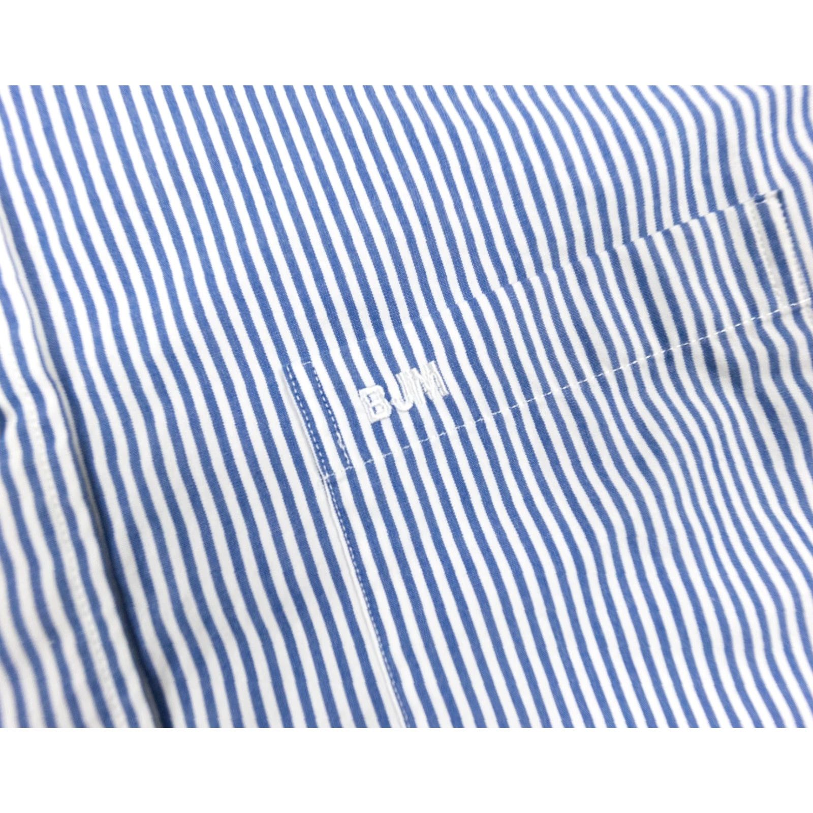 Vintage INDOCHINO Shirt Adult Medium Long Sleeve Button-Down Striped Blue White Mens Regular Fit Size US L / EU 52-54 / 3 - 3 Thumbnail