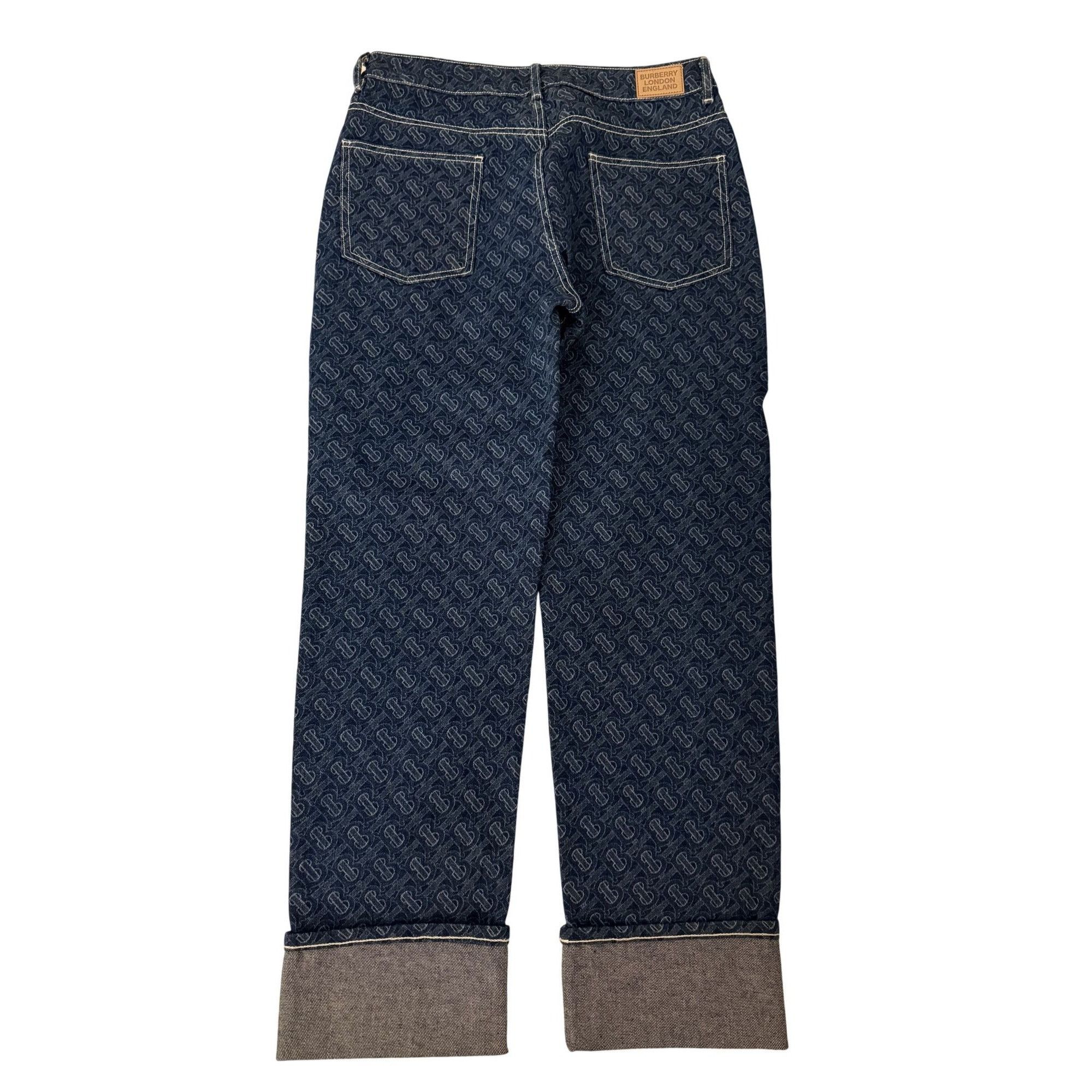 Burberry Burberry London England Monogram Denim Jeans With Cuffed Hem Size 29" - 2 Thumbnail