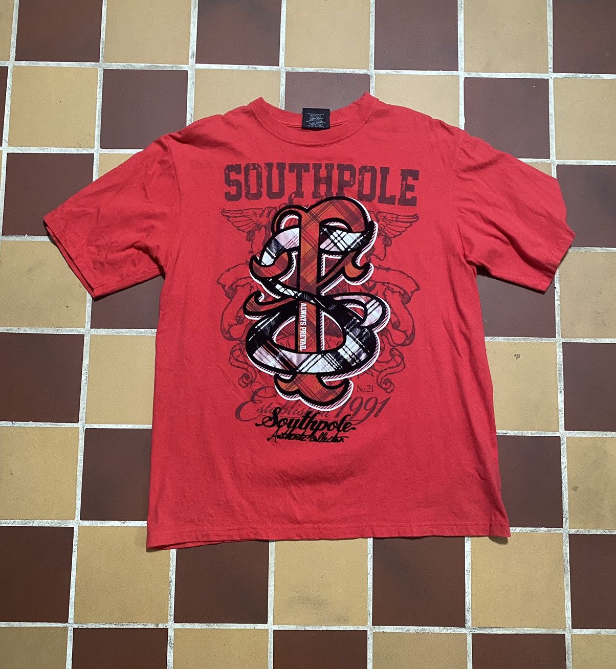 Southpole × Vintage Vintage Y2K SouthPole red skater tee Size US XL / EU 56 / 4 - 1 Thumbnail