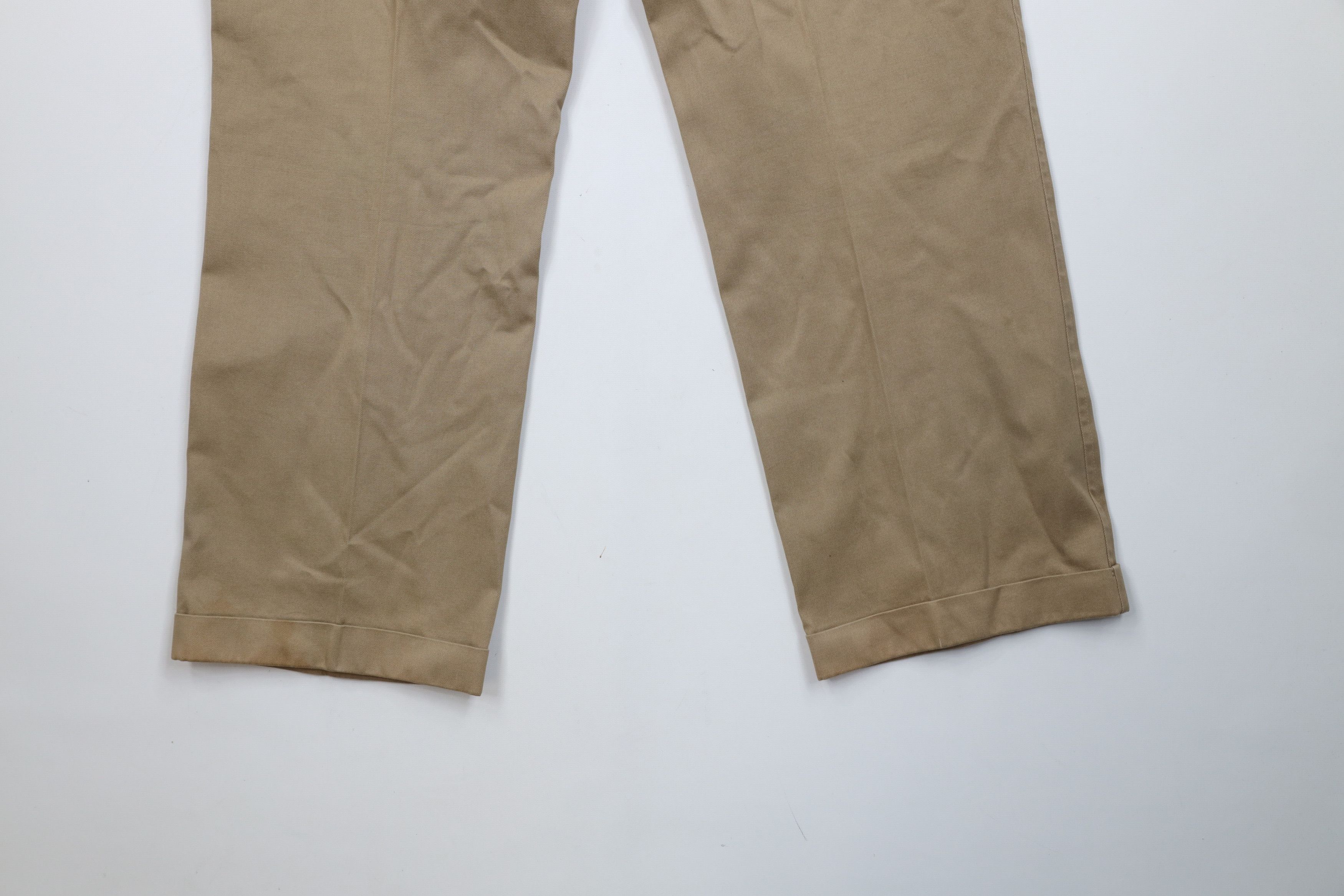 Lands' End Vintage 70s Lands End Pleated Wide Leg Chino Pants Beige USA Size US 36 / EU 52 - 15 Thumbnail