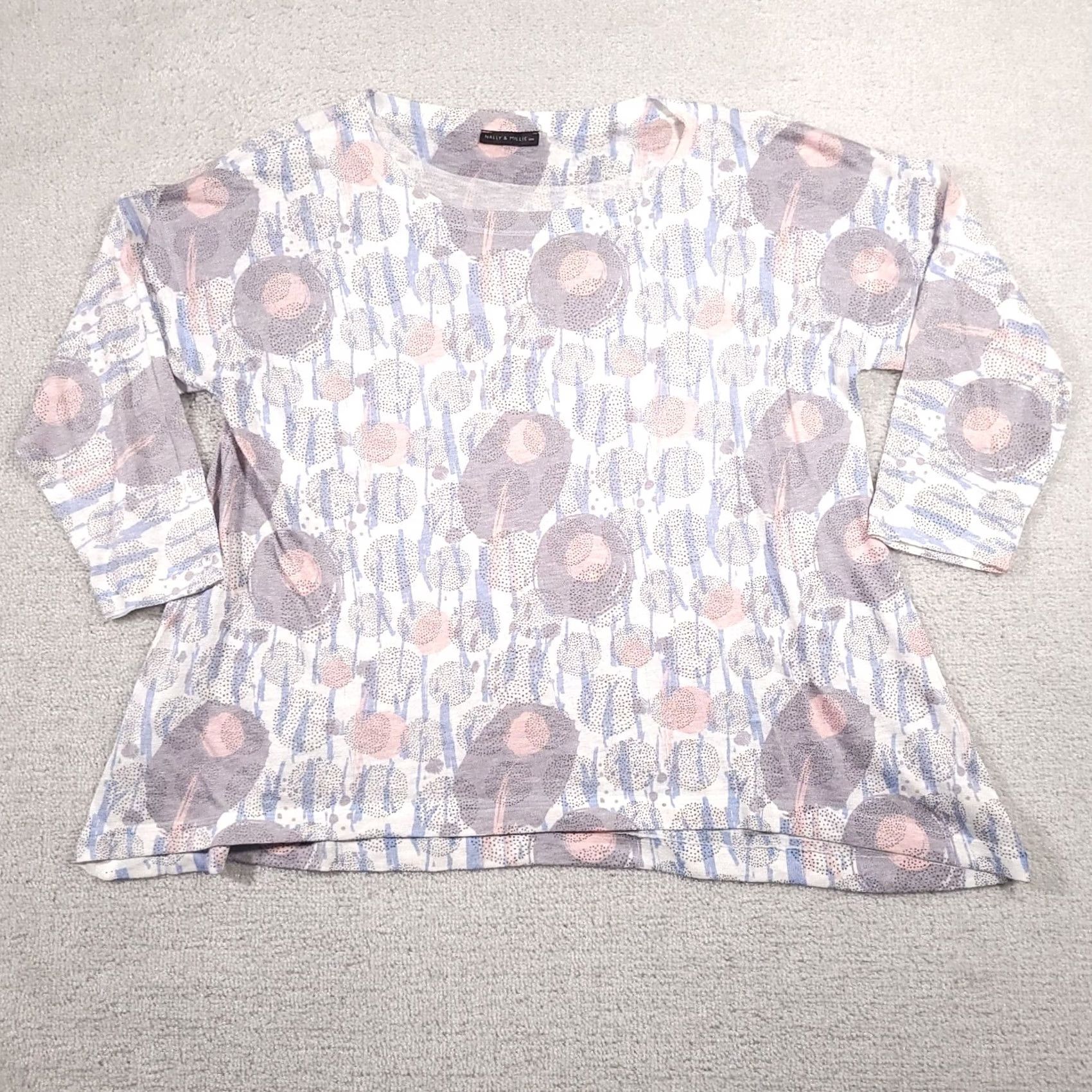 Vintage VINTAGE Nally & Millie Shirt Women's PXL Geometric Art Abstract 3/4 Sleeve Knit USA Made Mens? Womens? Size XL / US 12-14 / IT 48-50 - 2 Thumbnail