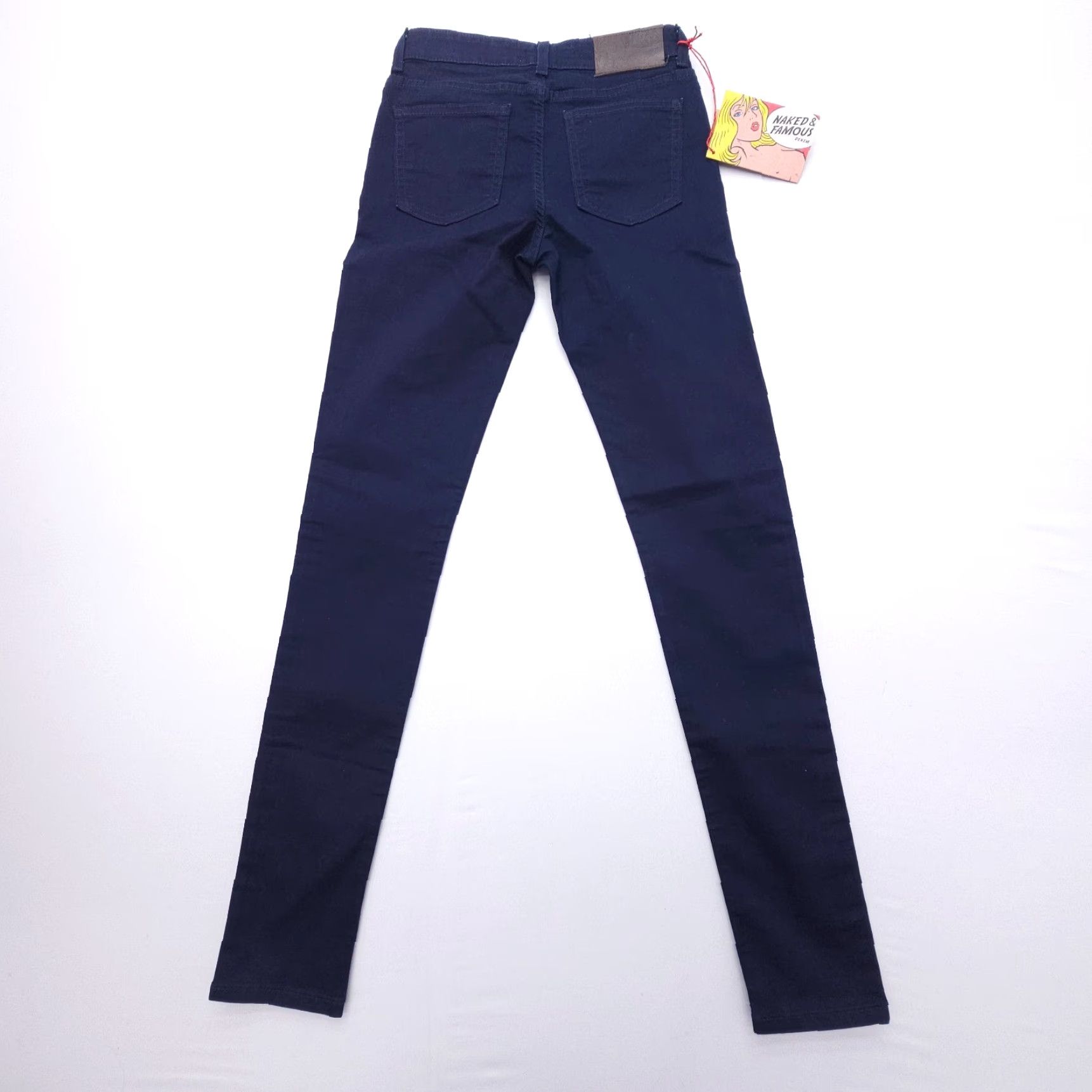 Vintage Naked & Famous Denim The Skinny Indigo Jeans Size 25 Regular Rise 31in Inseam Women's Blue 5-Pocket Stretch Lightweight NWT Size 42" / US 20 - 2 Thumbnail
