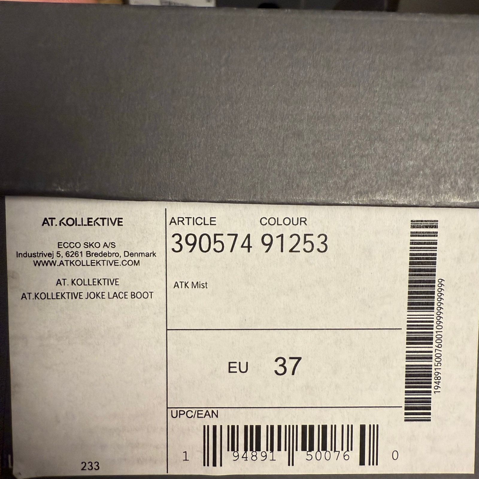 Ecco ECCO.KOLLECTIVE EU 37 JOKE LACE BOOT MADE IN PORTUGAL GRAY Size US 7 / IT 37 - 7 Thumbnail