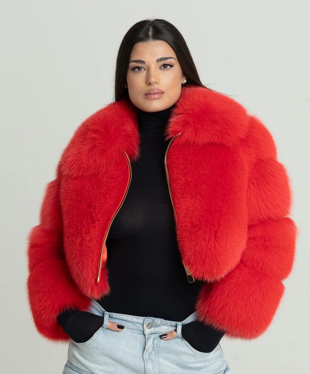 Other Women’s Sunset Cropped Fox Fur Jacket Size L / US 10 / IT 46 - 1 Thumbnail