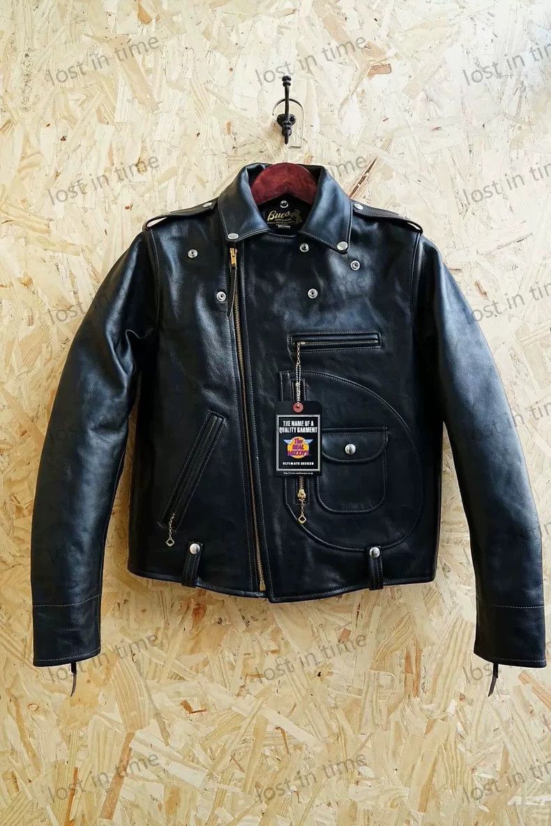 The Real McCoy's The Real McCoy's Classic Diagonal Pull Biker Leather Jacket Size US L / EU 52-54 / 3 - 9 Thumbnail