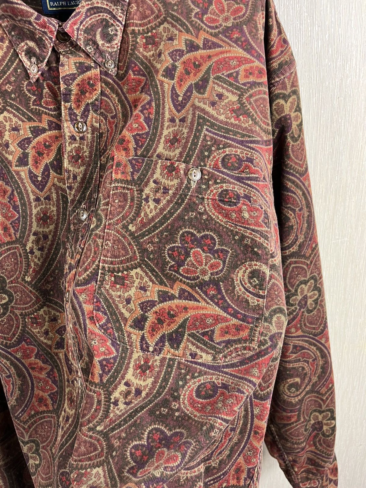 Chaps Ralph Lauren × Ralph Lauren × Vintage Chaps Ralph Lauren corduroy velvet fullprint floral shirt Size US L / EU 52-54 / 3 - 16 Thumbnail